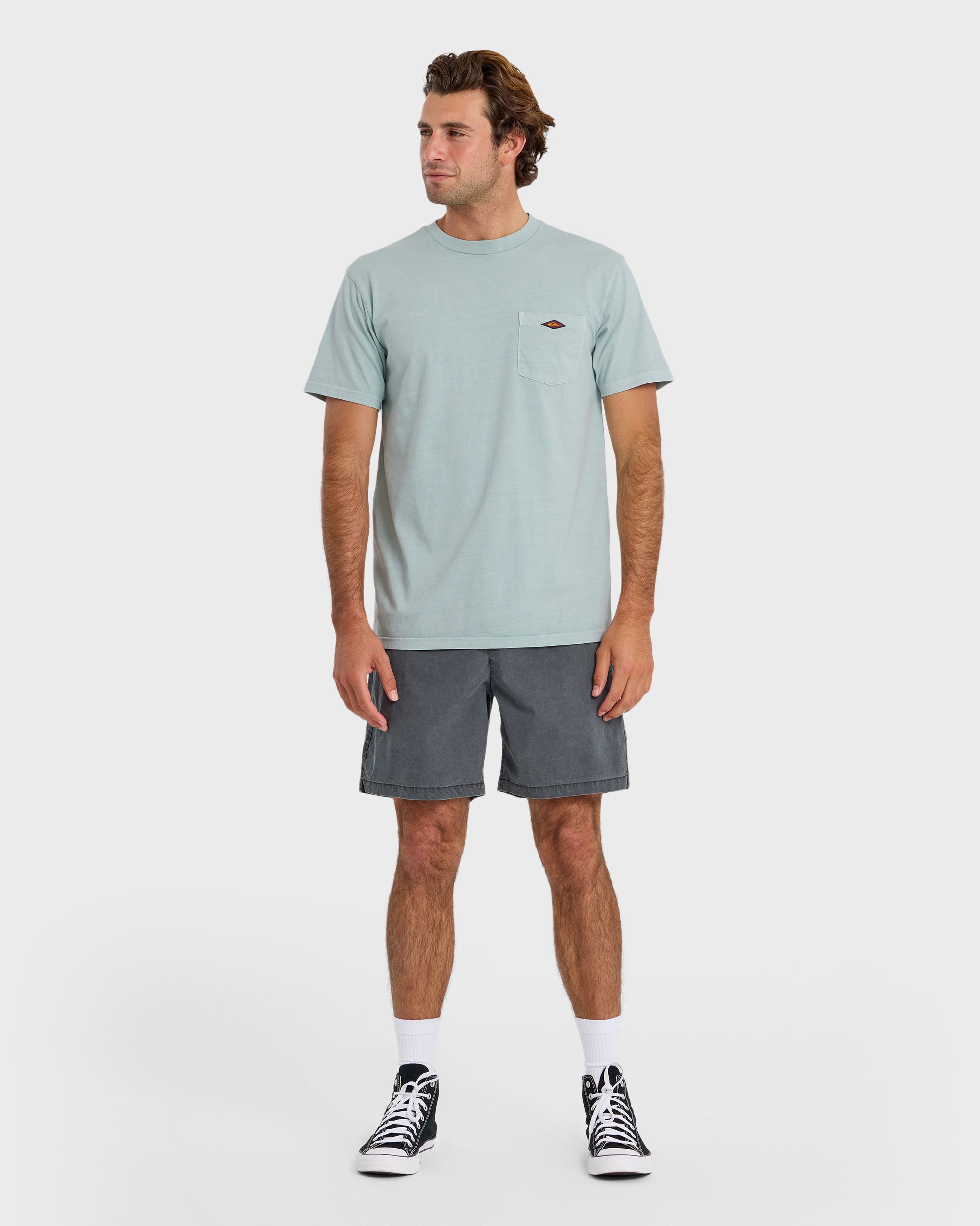 Saltwater Pigment-Dyed Short Sleeve Pocket Tee - Blue Haze
