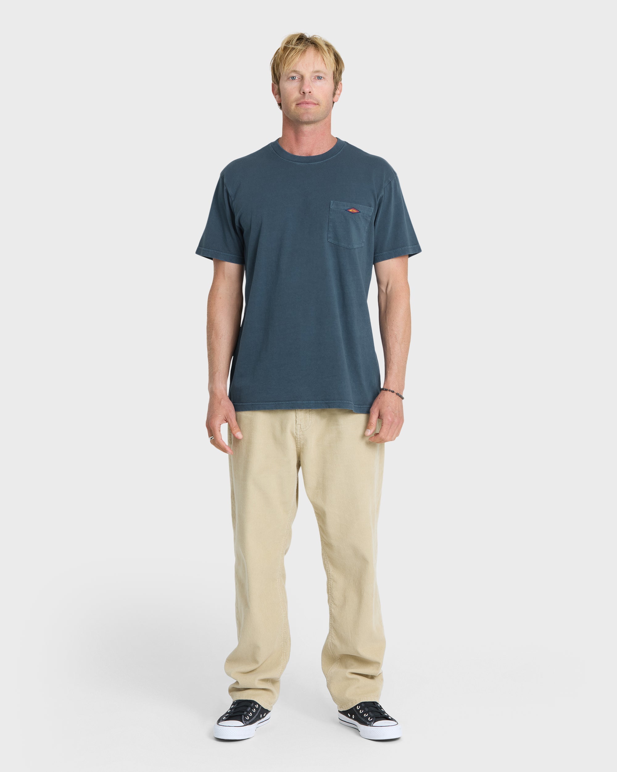 Saltwater Pigment-Dyed Short Sleeve Pocket Tee - Dark Denim