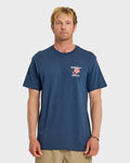 HI Floral Script Short Sleeve T-Shirt - Dark Denim