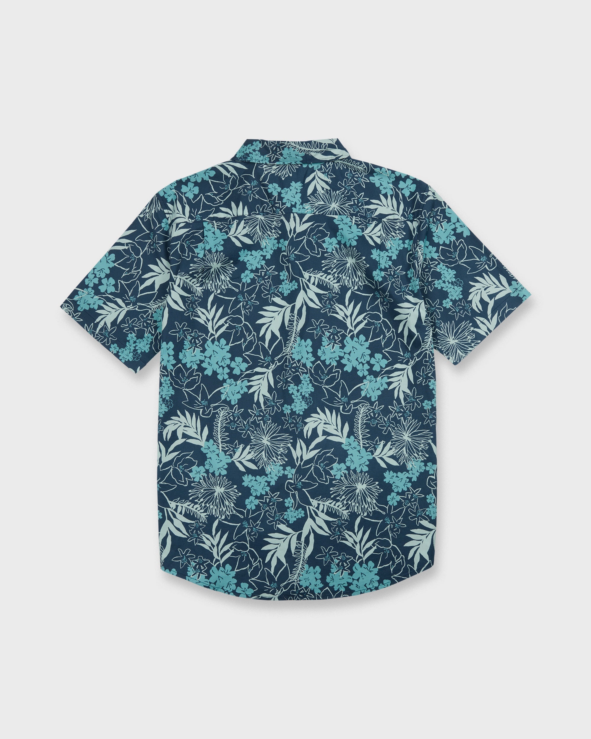 Jetty Bloom Classic Stretch Short Sleeve Woven Shirt - Dark Denim