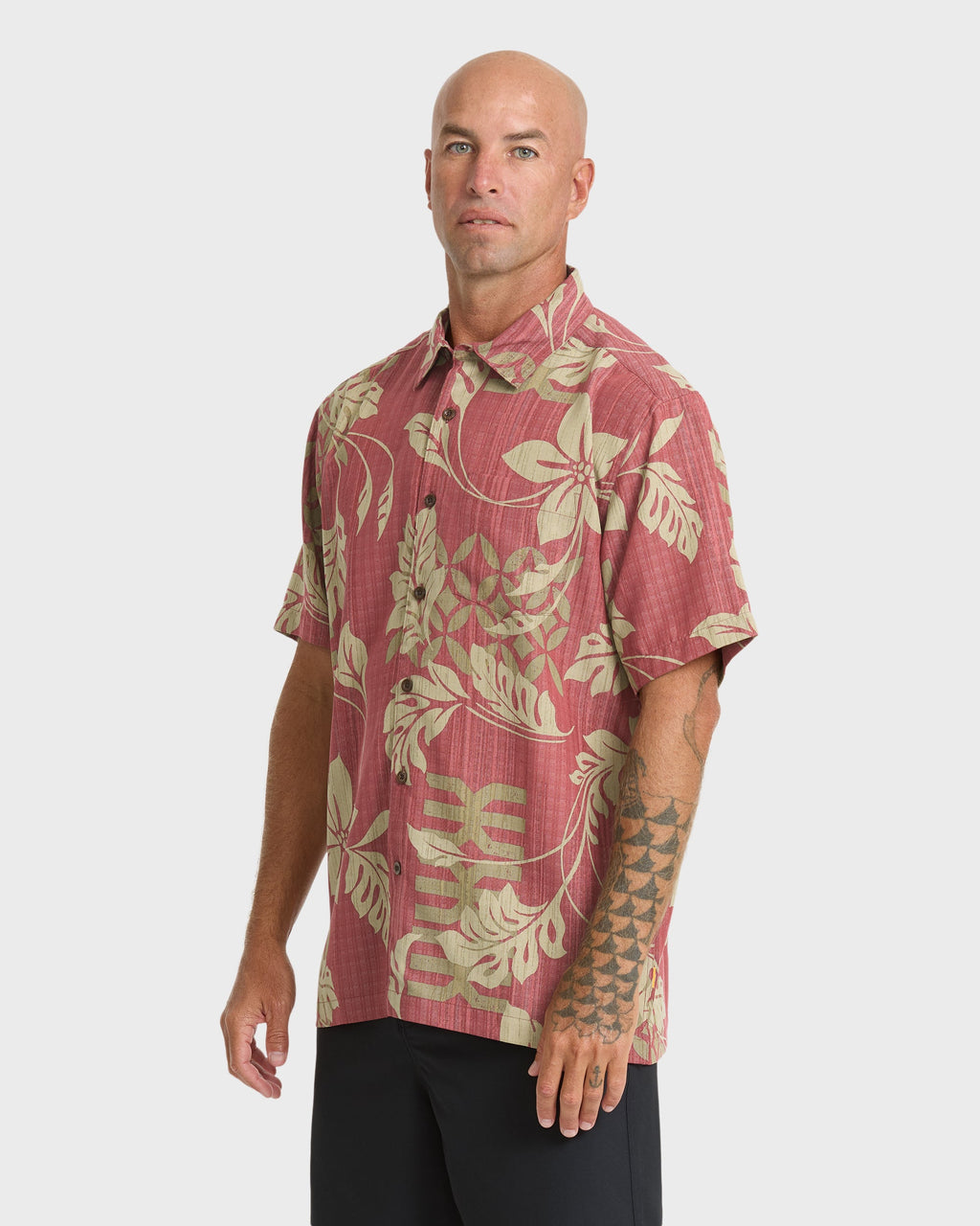 Waterman Tropic Bloom Short Sleeve Woven Shirt - Marsala