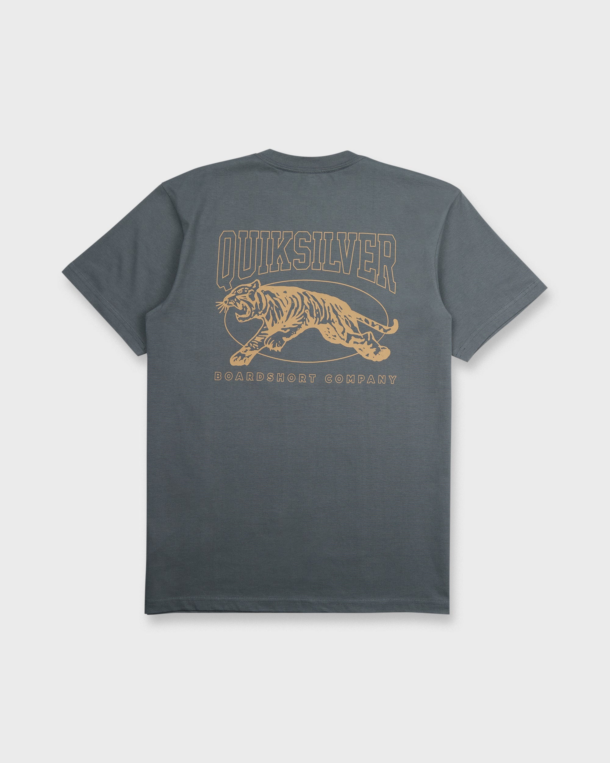 Tiger Style Short Sleeve Cotton T-Shirt - Iron Gate