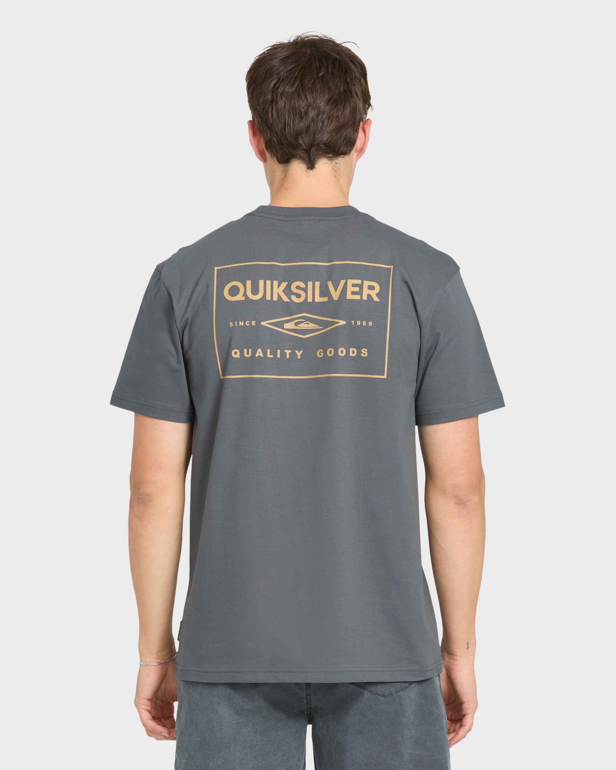 Stamped Short Sleeve Knit T-Shirt - Iron Gate