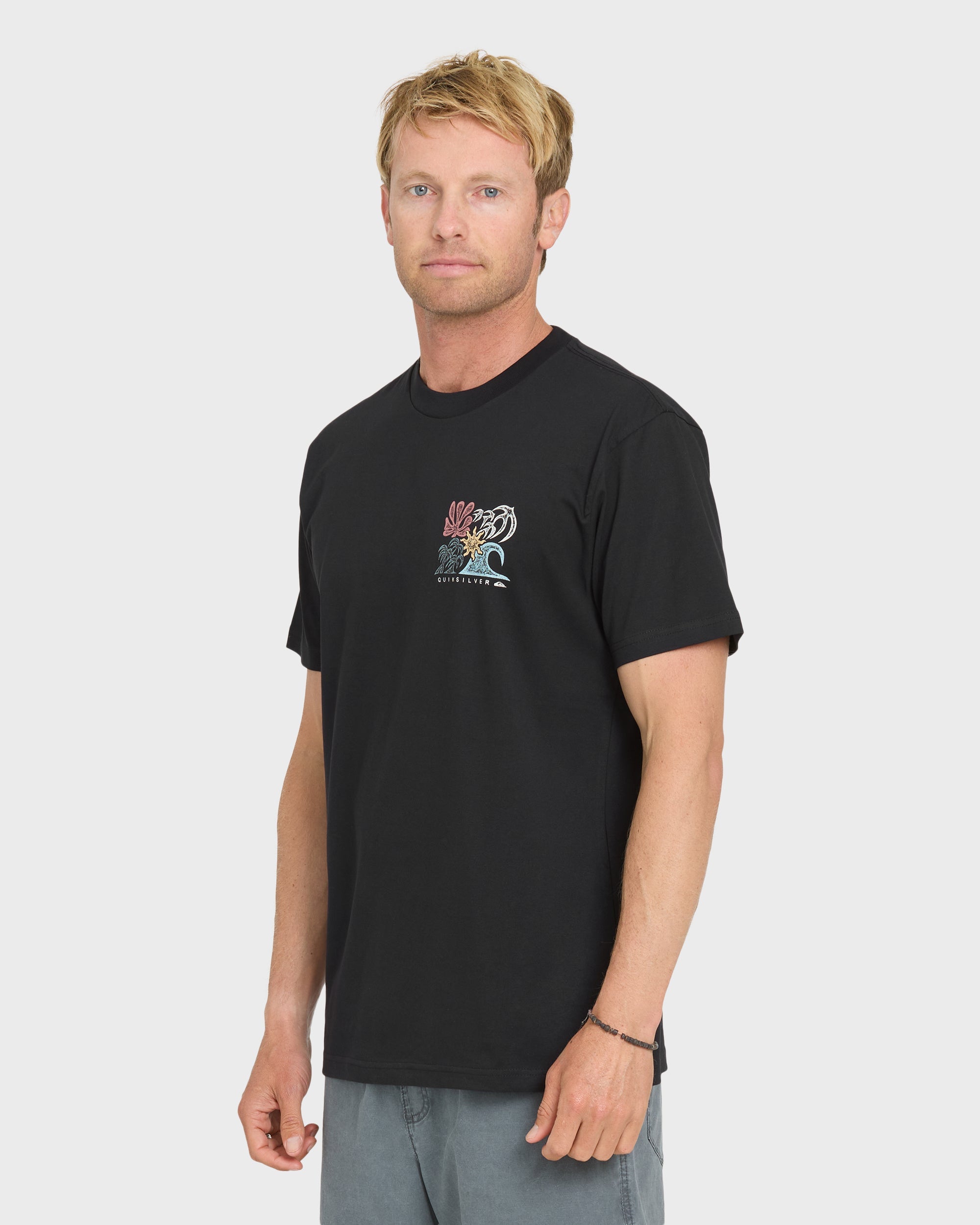 Collage Classic Short Sleeve Knit T-Shirt - Black