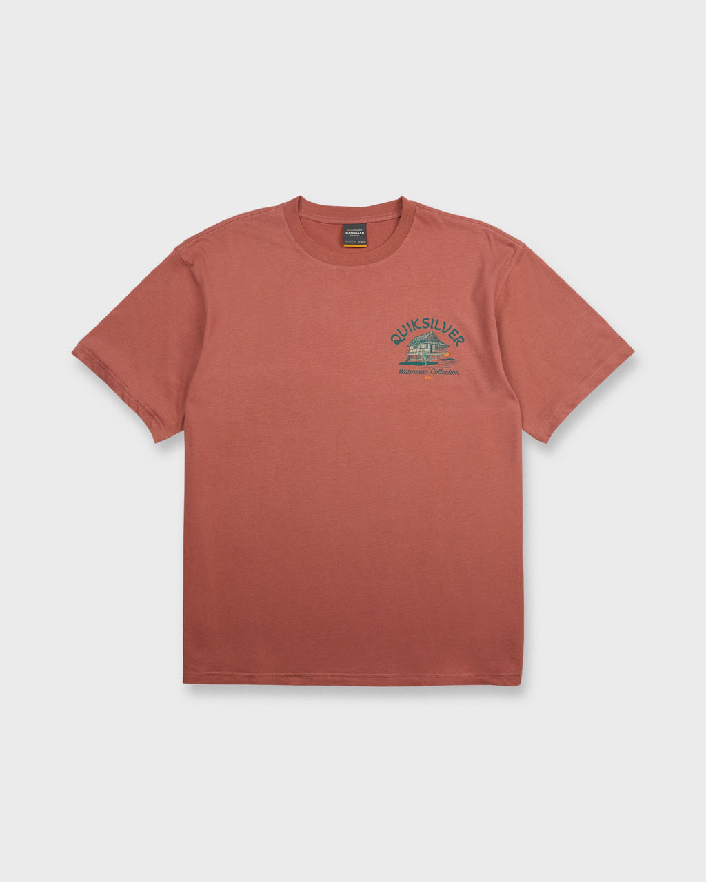 Waterman Tiki Hut Short Sleeve Cotton T-Shirt - Marsala