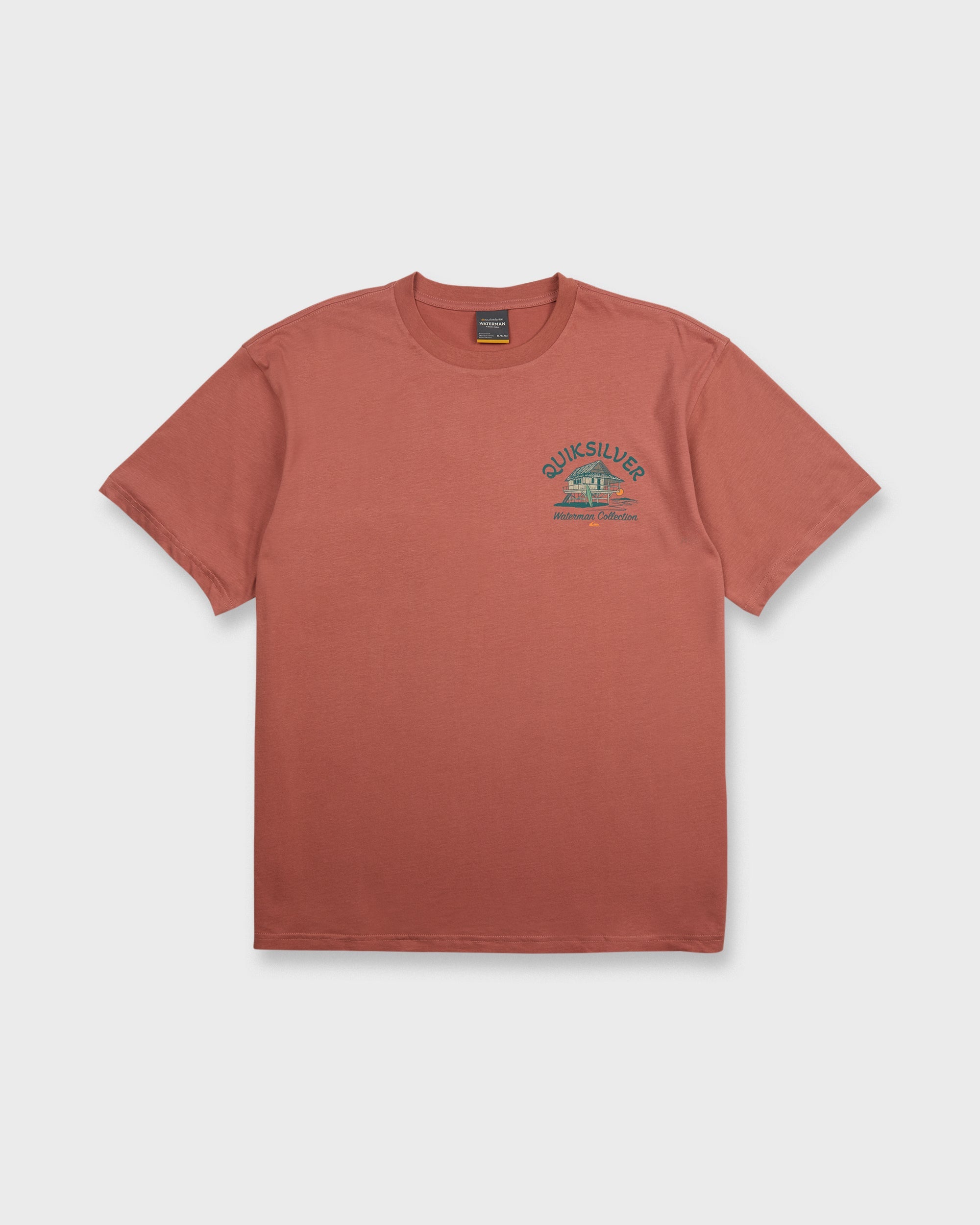 Waterman Tiki Hut Short Sleeve Cotton T-Shirt - Marsala