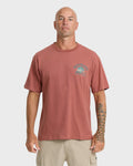 Waterman Tiki Hut Short Sleeve Cotton T-Shirt - Marsala
