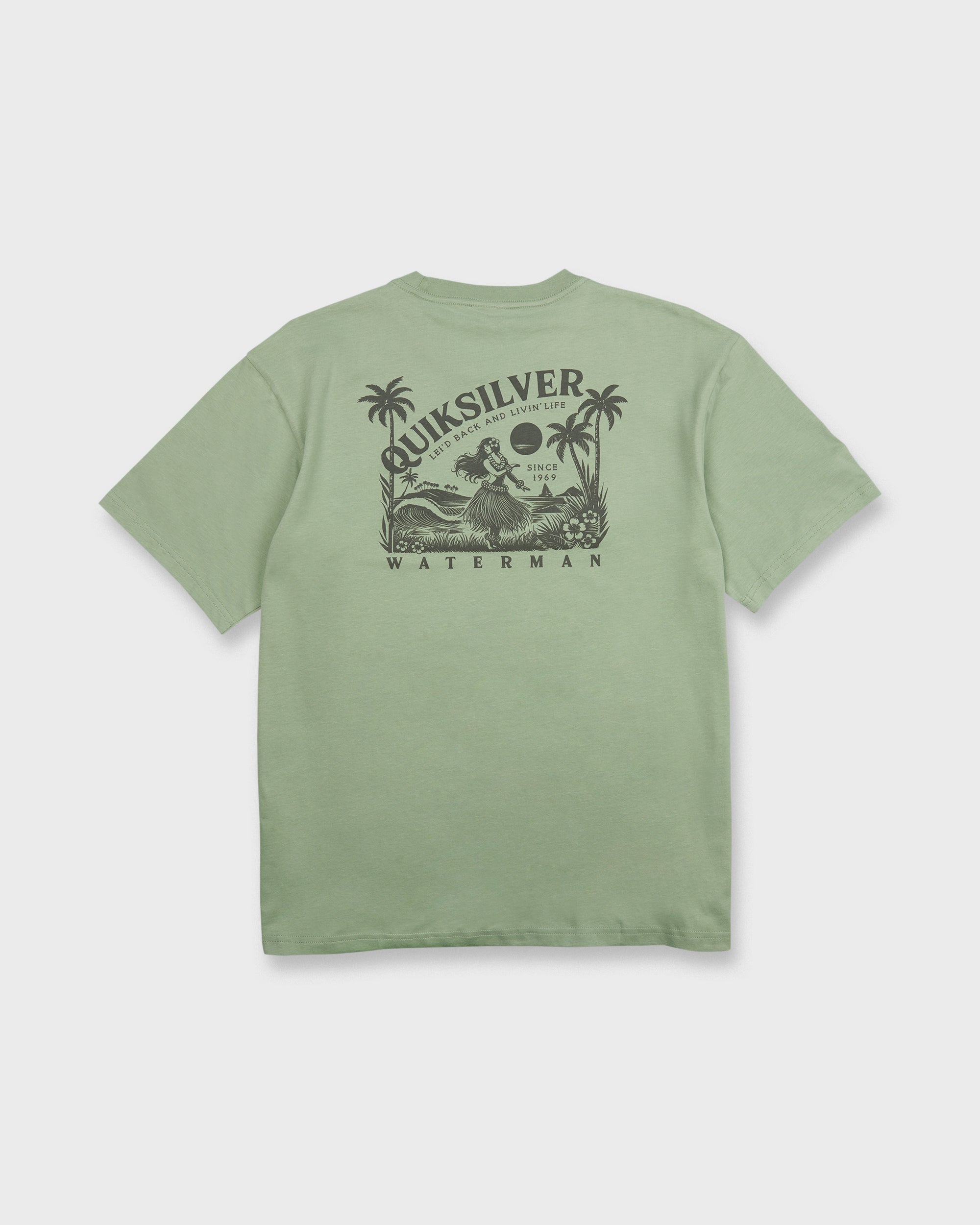 Waterman Lei'd Back Short Sleeve Cotton T-Shirt - Lily Pad