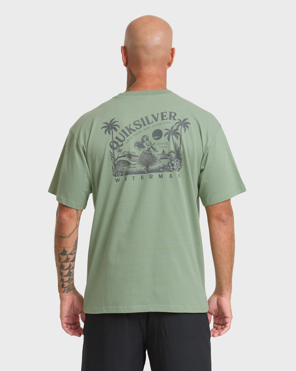 Waterman Lei'd Back Short Sleeve Cotton T-Shirt - Lily Pad