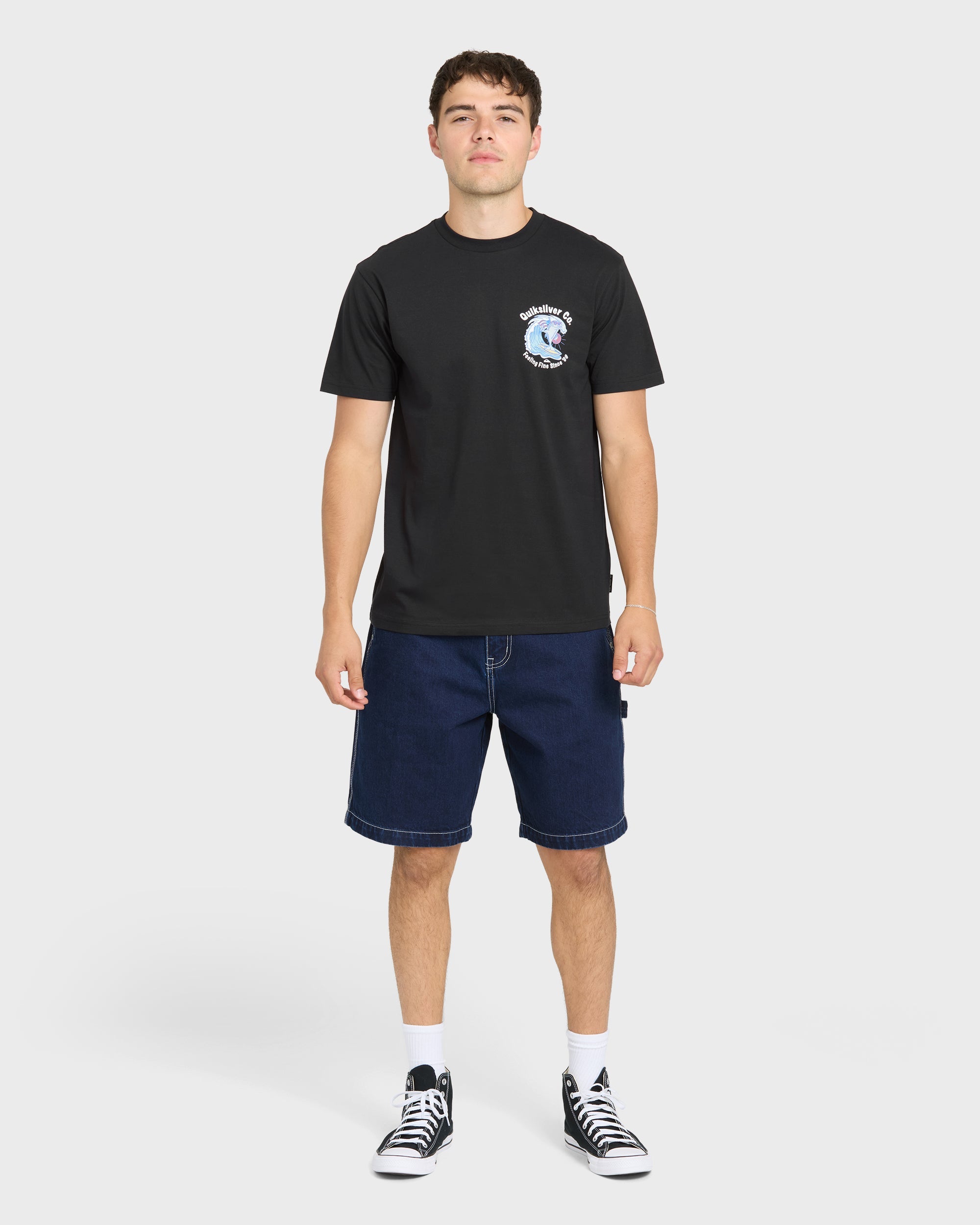 Patriot Dolphin Short Sleeve Knit T-Shirt - Black