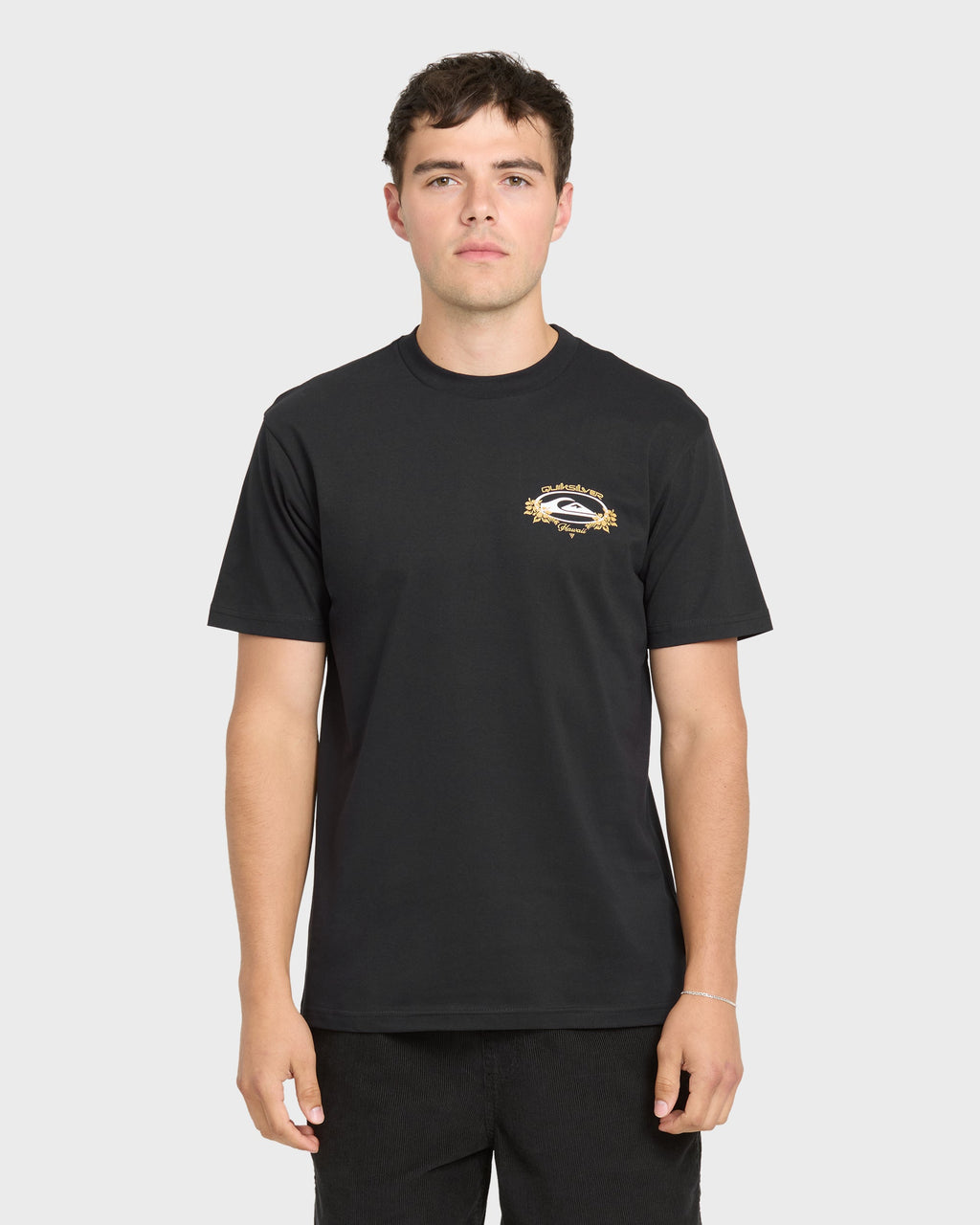 Hawaii Floral Classic Short Sleeve Knit T-Shirt - Black