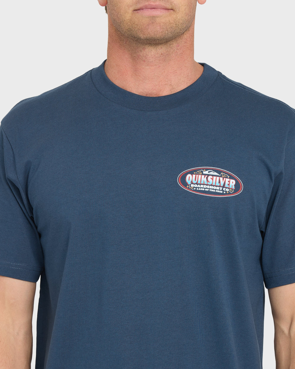 Firecracker Short Sleeve Cotton T-Shirt - Dark Denim