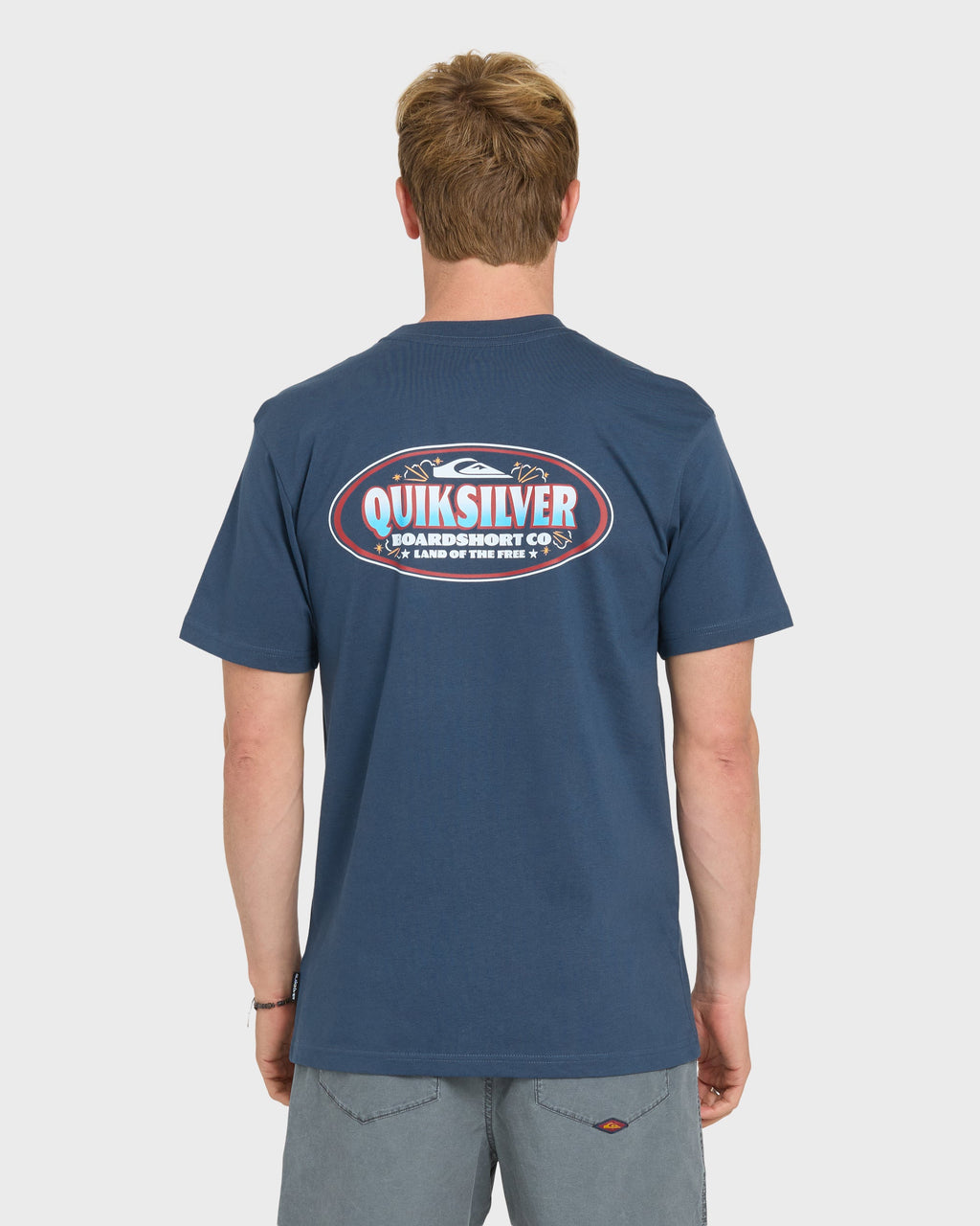 Firecracker Short Sleeve Cotton T-Shirt - Dark Denim