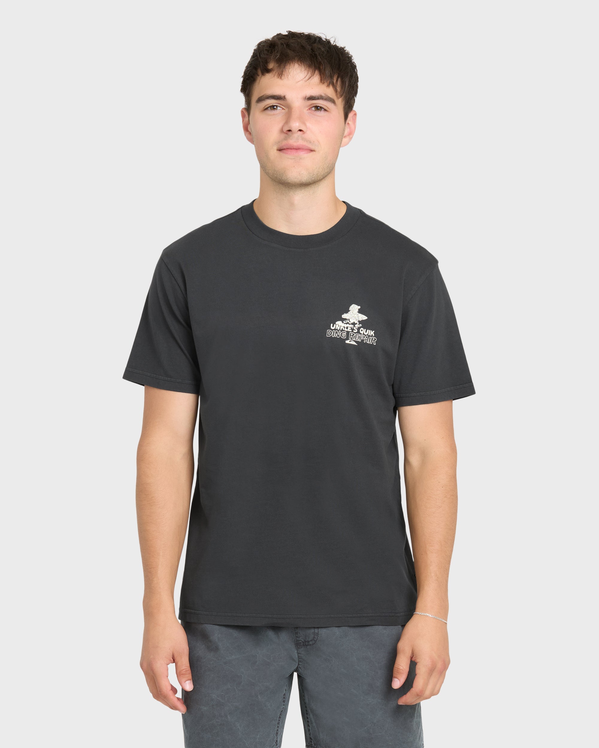 Unkles Ding Repair Pigment Dye Short Sleeve Knit T-Shirt - Phantom