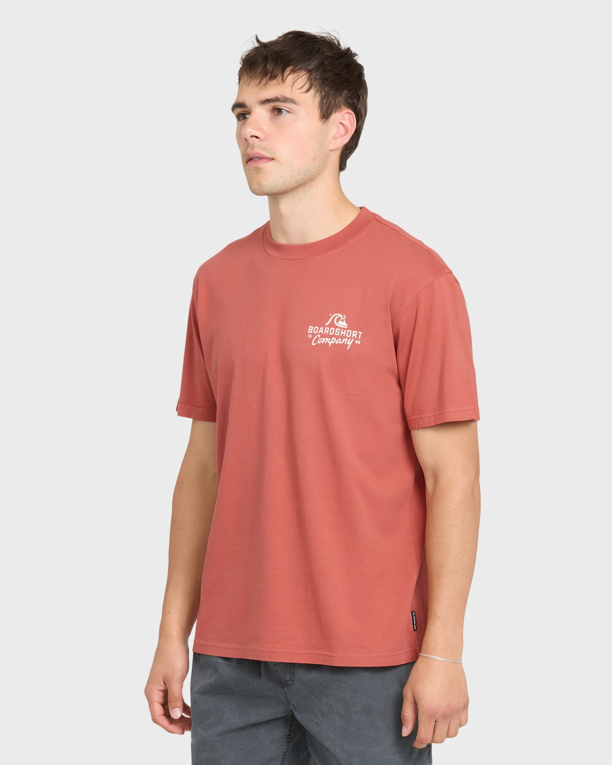 Factory Label Pigment Dye Short Sleeve Cotton T-Shirt - Bossa Nova