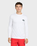 All Day Graphic 50 UPF Long Sleeve Surf Tee - White