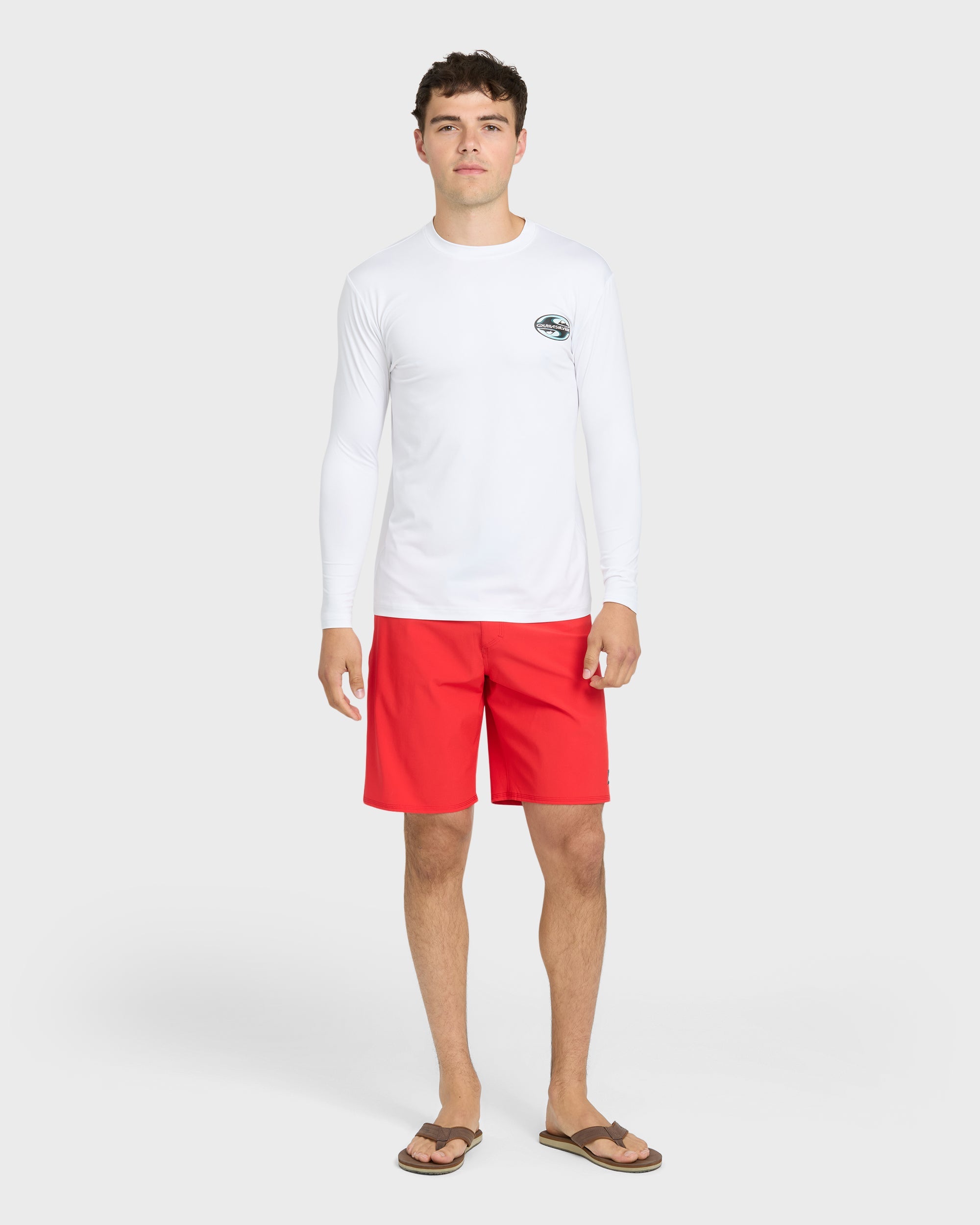 All Day Graphic 50 UPF Long Sleeve Surf Tee - White