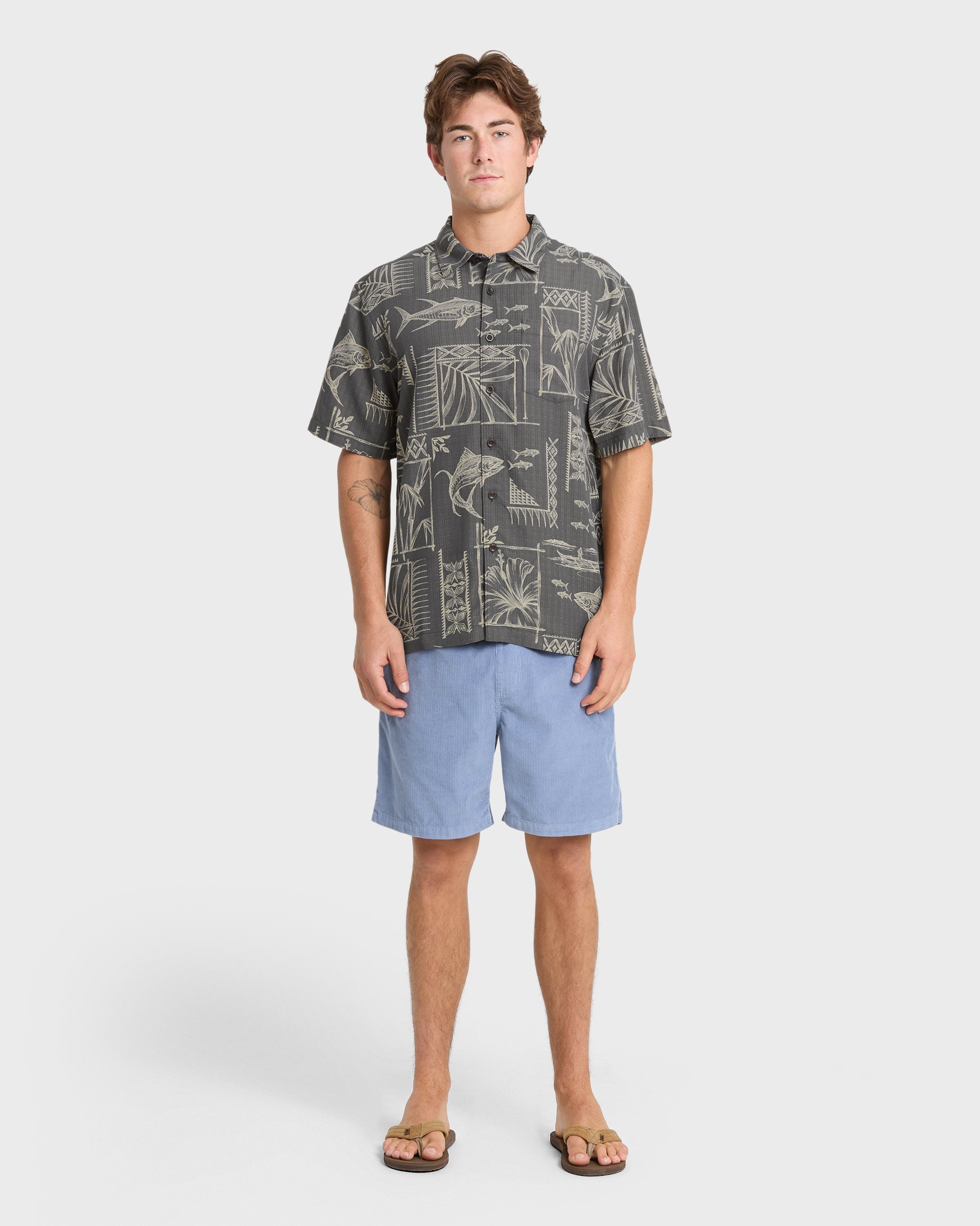 Waterman Paradise Bay Short Sleeve Woven Shirt - Phantom