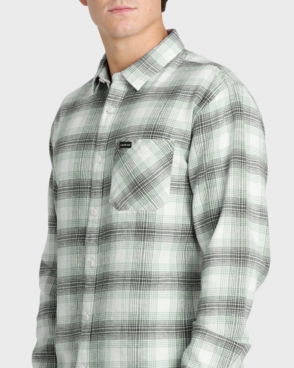 Breakwater Check Long Sleeve Flannel Shirt - Snow White