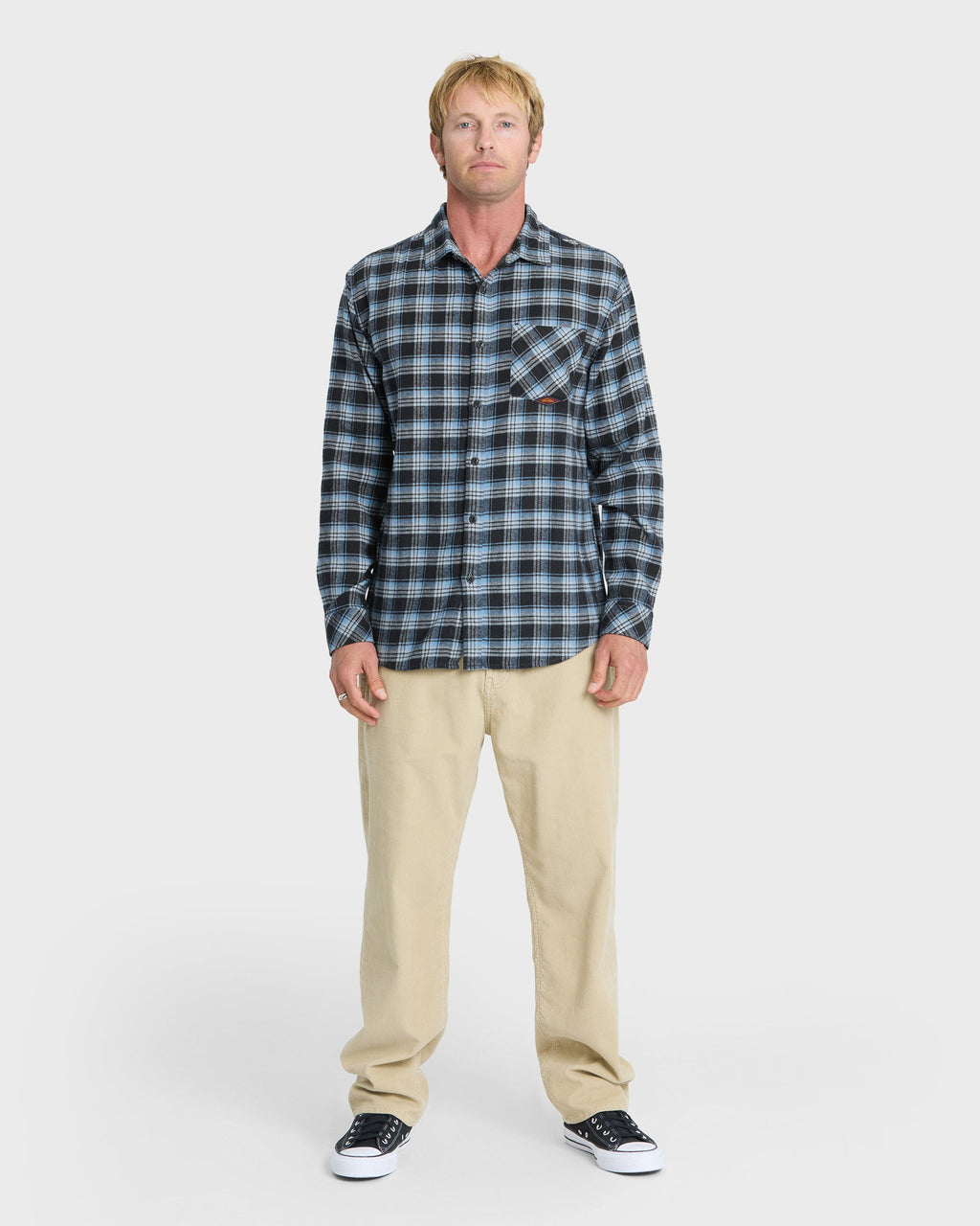 Saltwater Long Sleeve Flannel Shirt - Total Eclipse