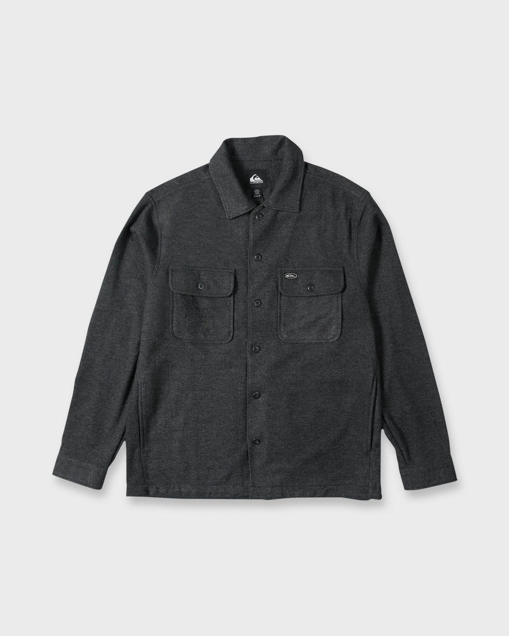Flannel Long Sleeve Overshirt - Black Heather