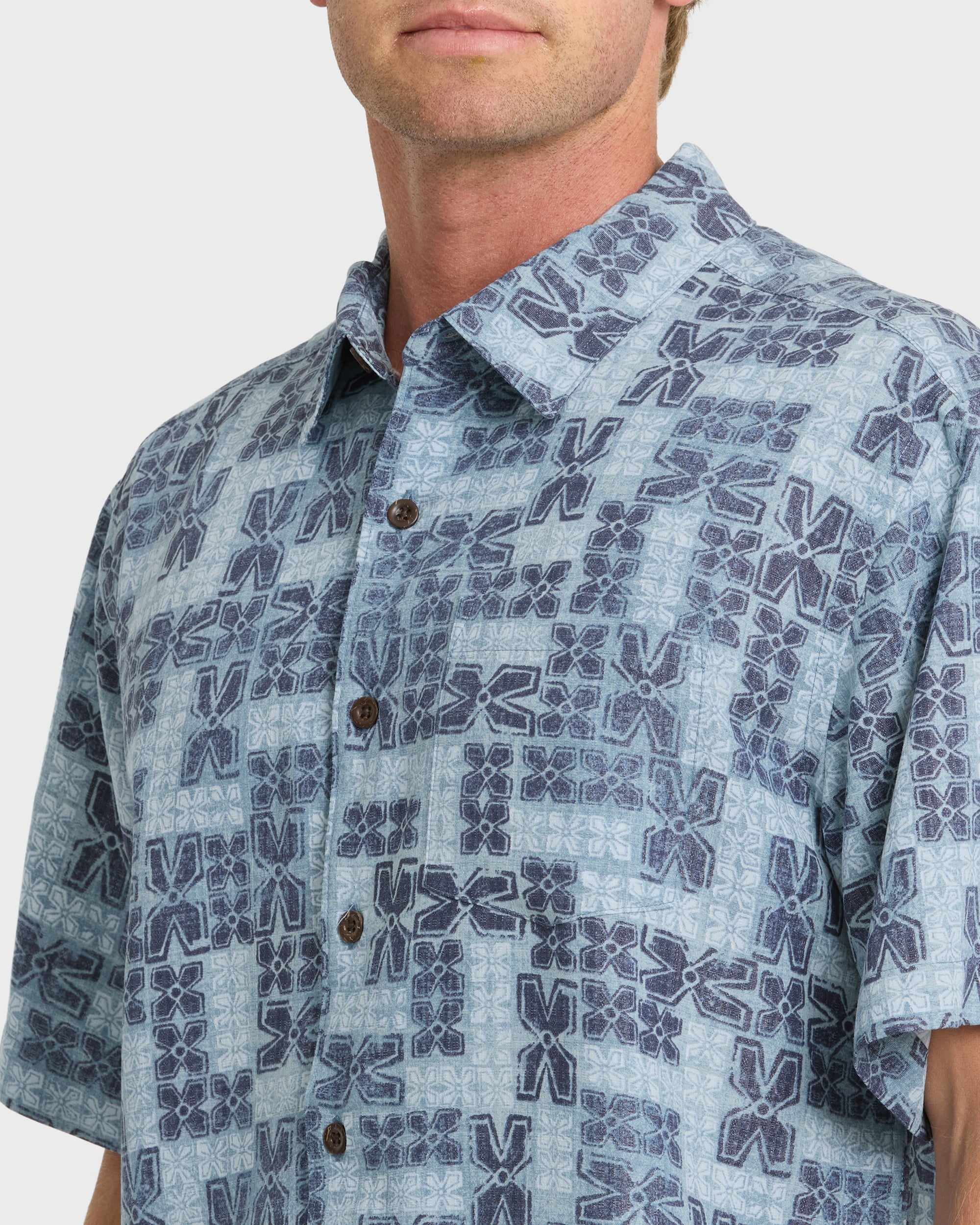 Waterman Boca Short Sleeve Woven Shirt - Blue Nights