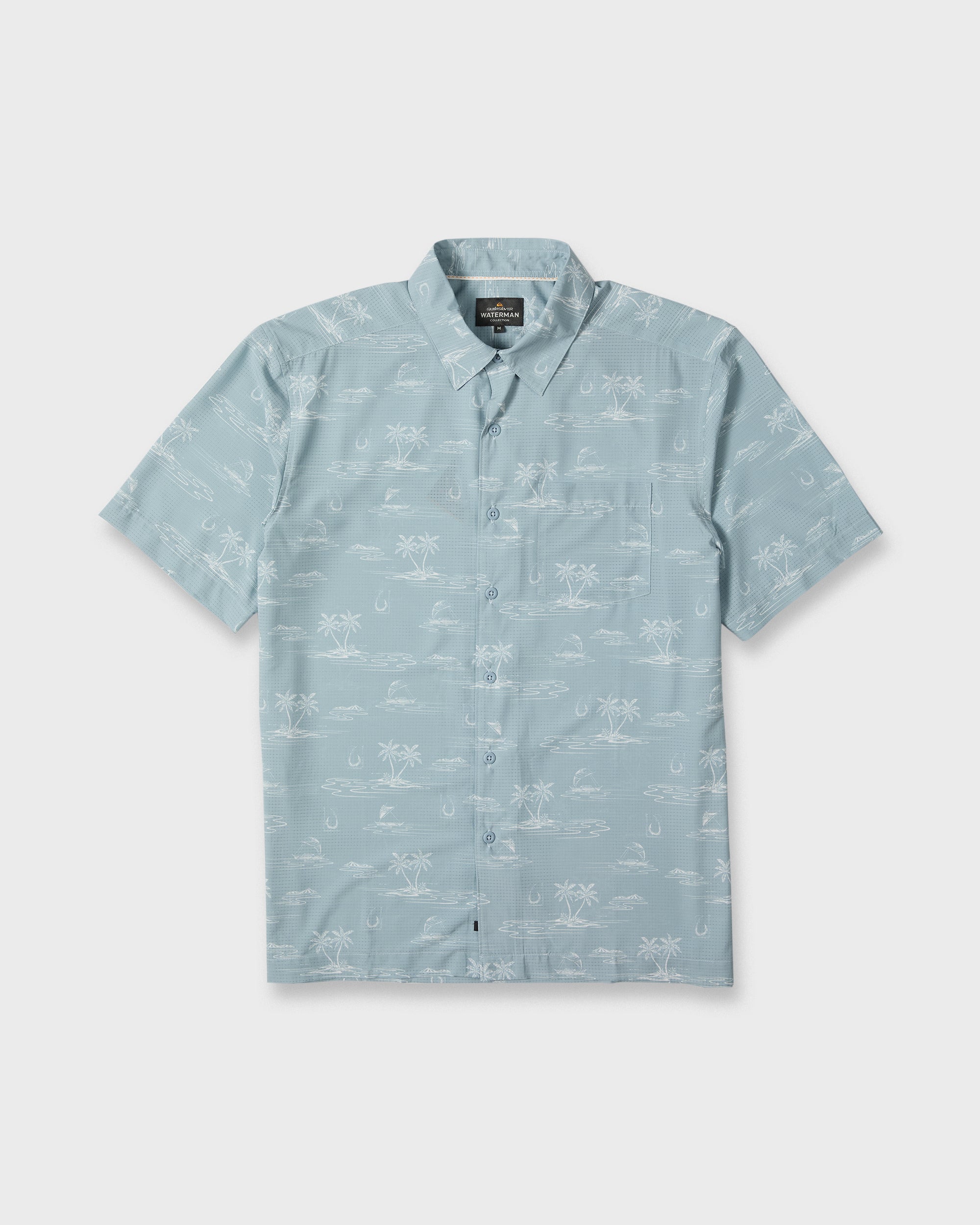 Waterman Mix Performance Pack Short Sleeve Woven Shirt - Dusty Blue