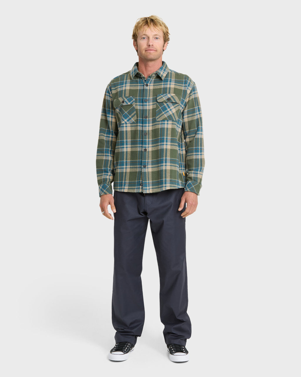 Waterman Dover Long Sleeve Flannel Overshirt - Thyme
