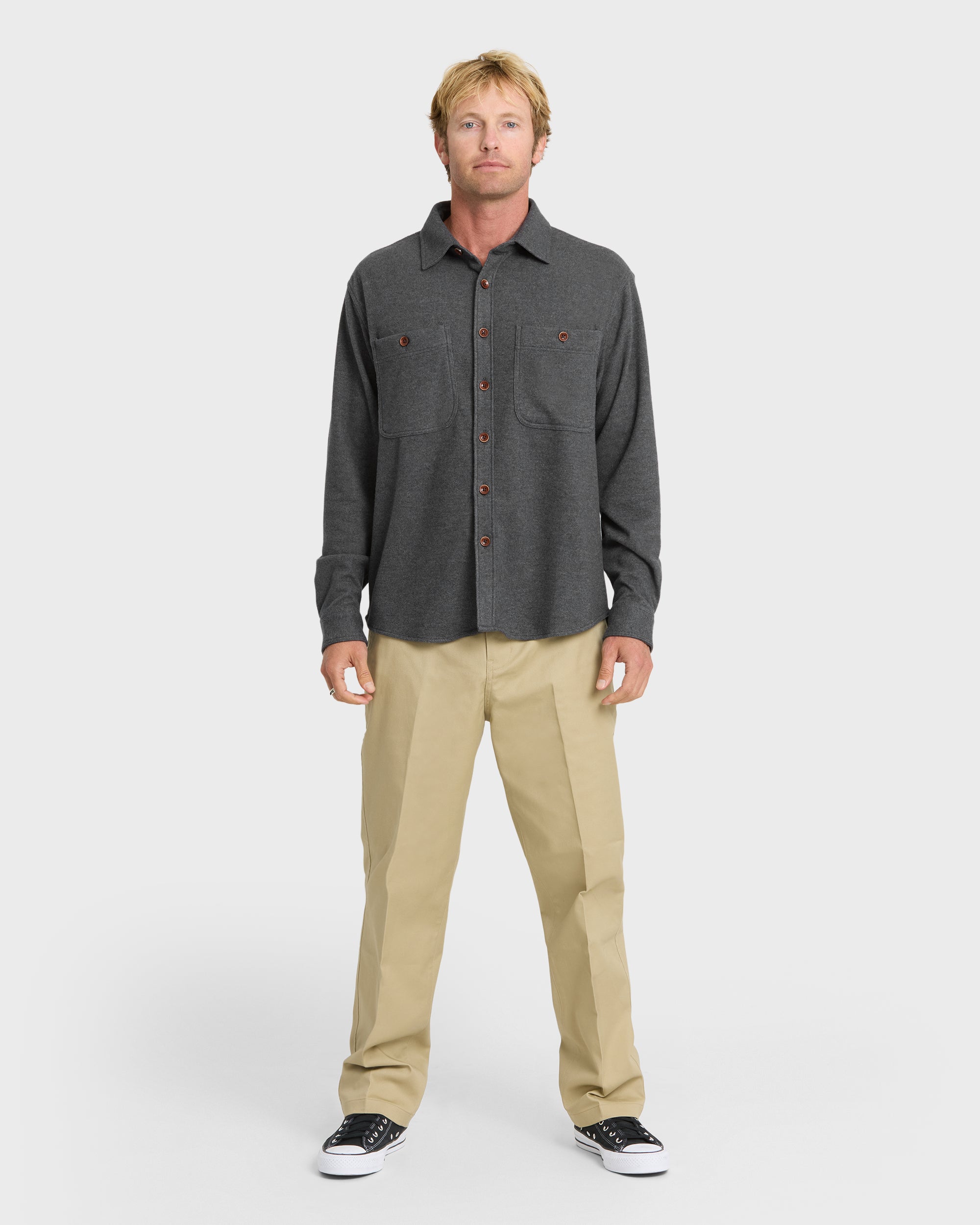 Waterman Harvest Long Sleeve Flannel Shirt - Phantom
