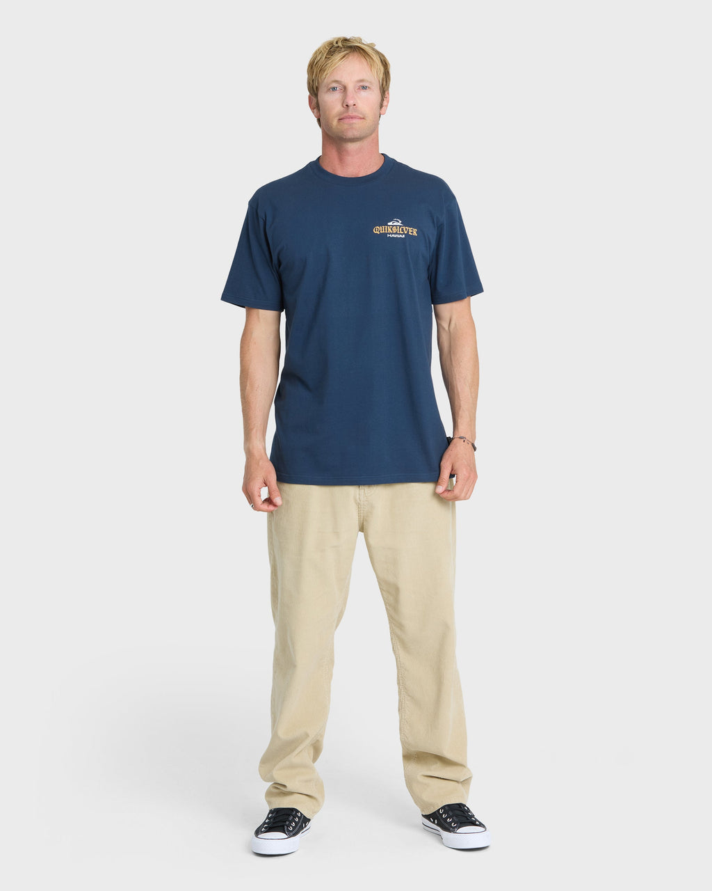 Hawaii Barb Wire Classic Short Sleeve Cotton T-Shirt - Dark Denim