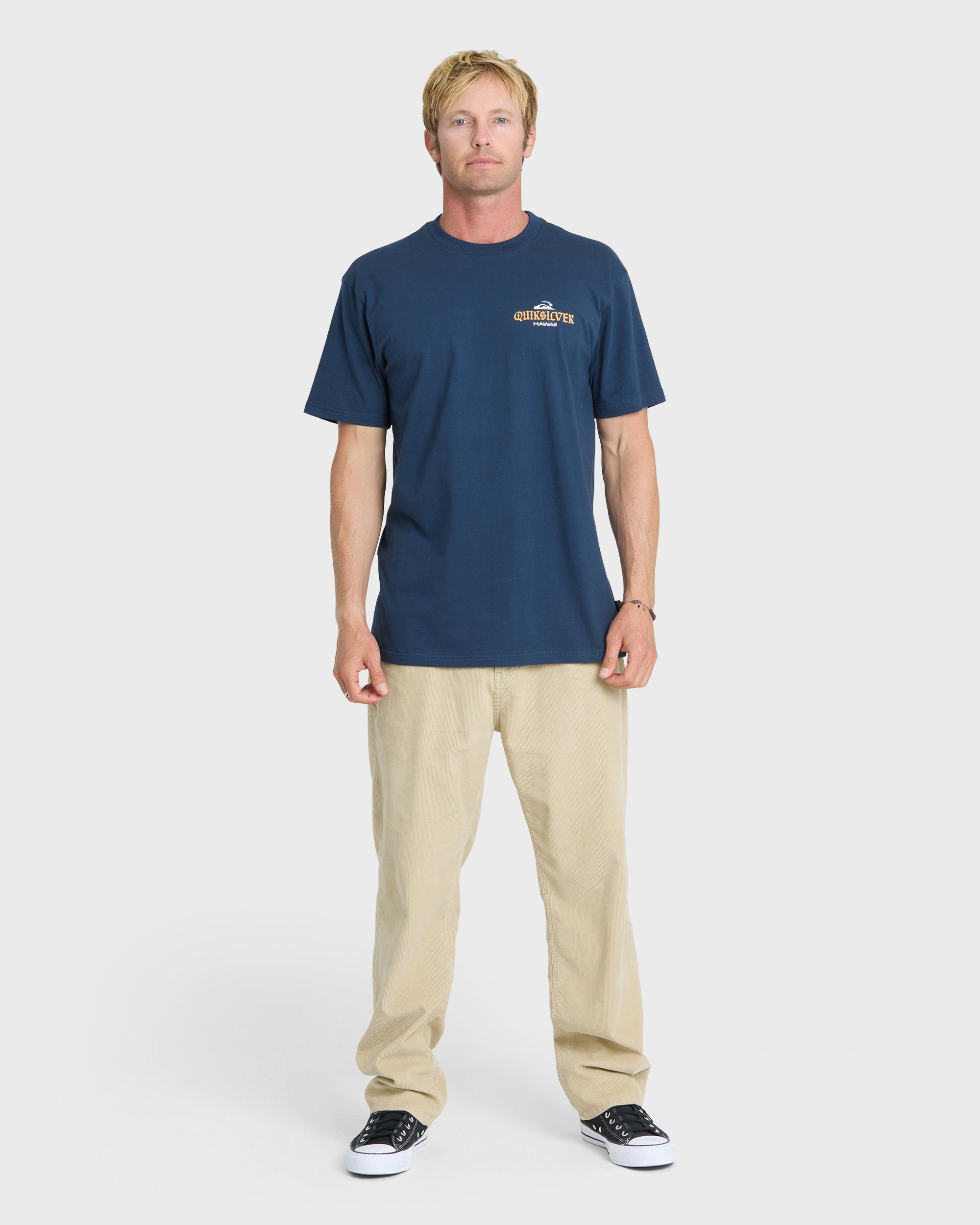 Hawaii Barb Wire Classic Short Sleeve Cotton T-Shirt - Dark Denim