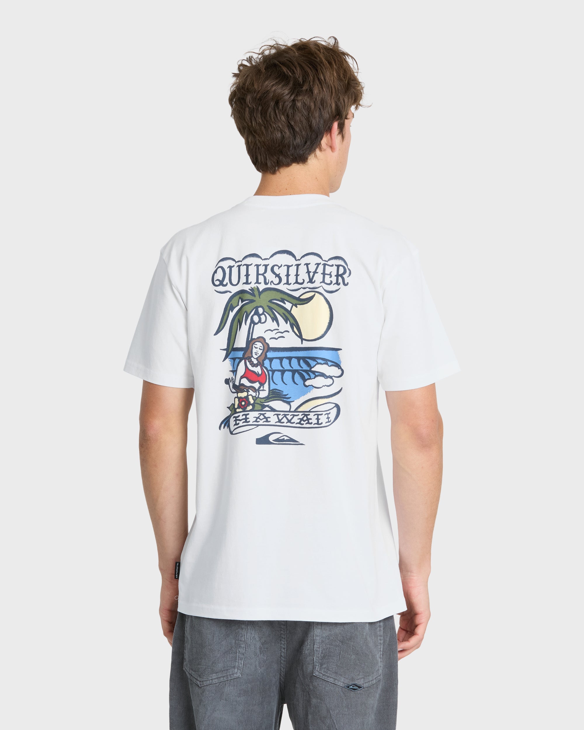 Hawaii Island Peace Short Sleeve Cotton T-Shirt - White