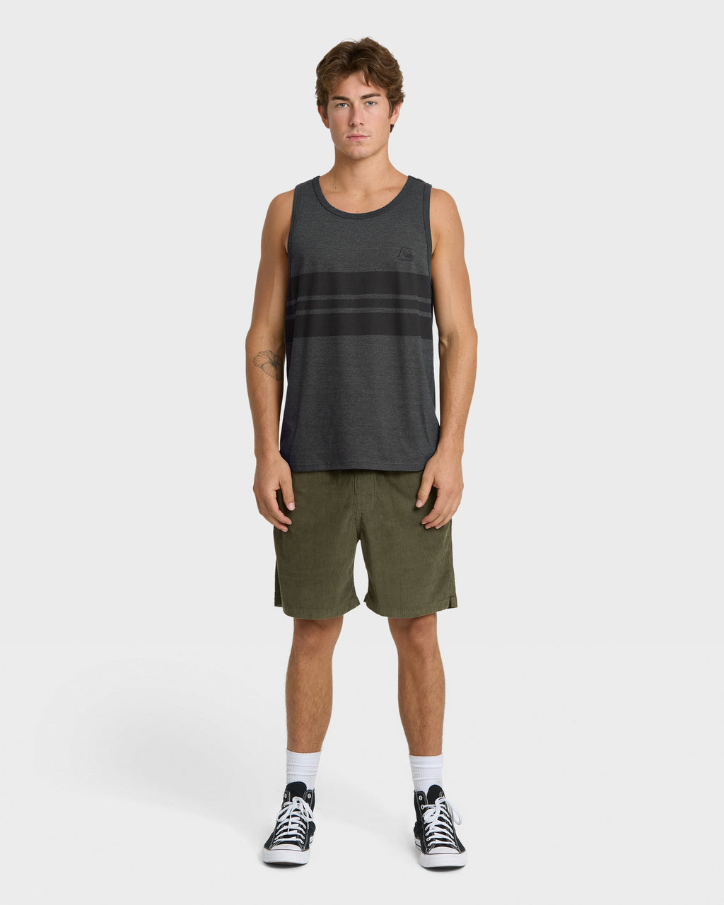 Original Stripe Tank Top - Charcoal Heather