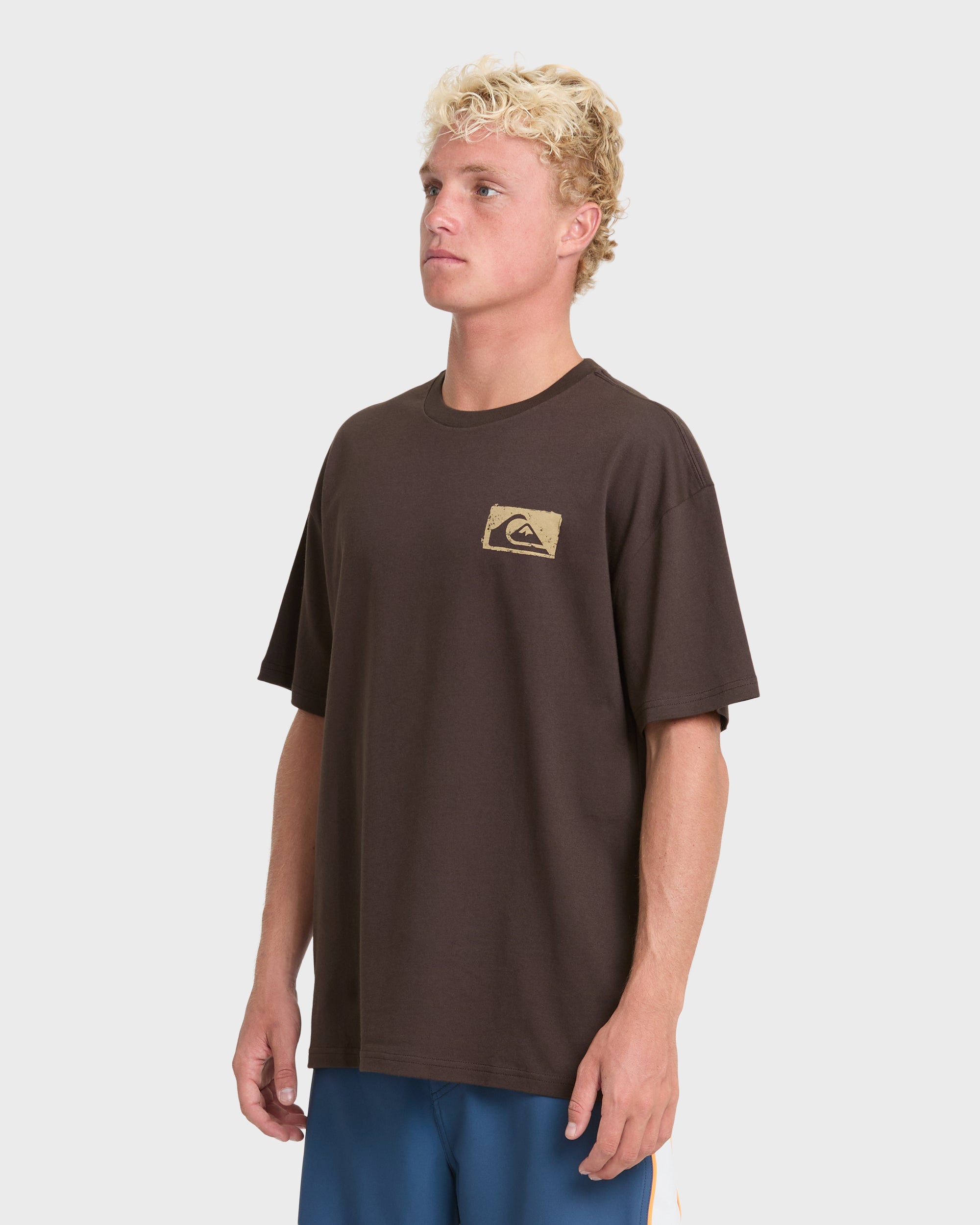 Young Guns Impaired Embellishment Short Sleeve Cotton T-Shirt - Java
