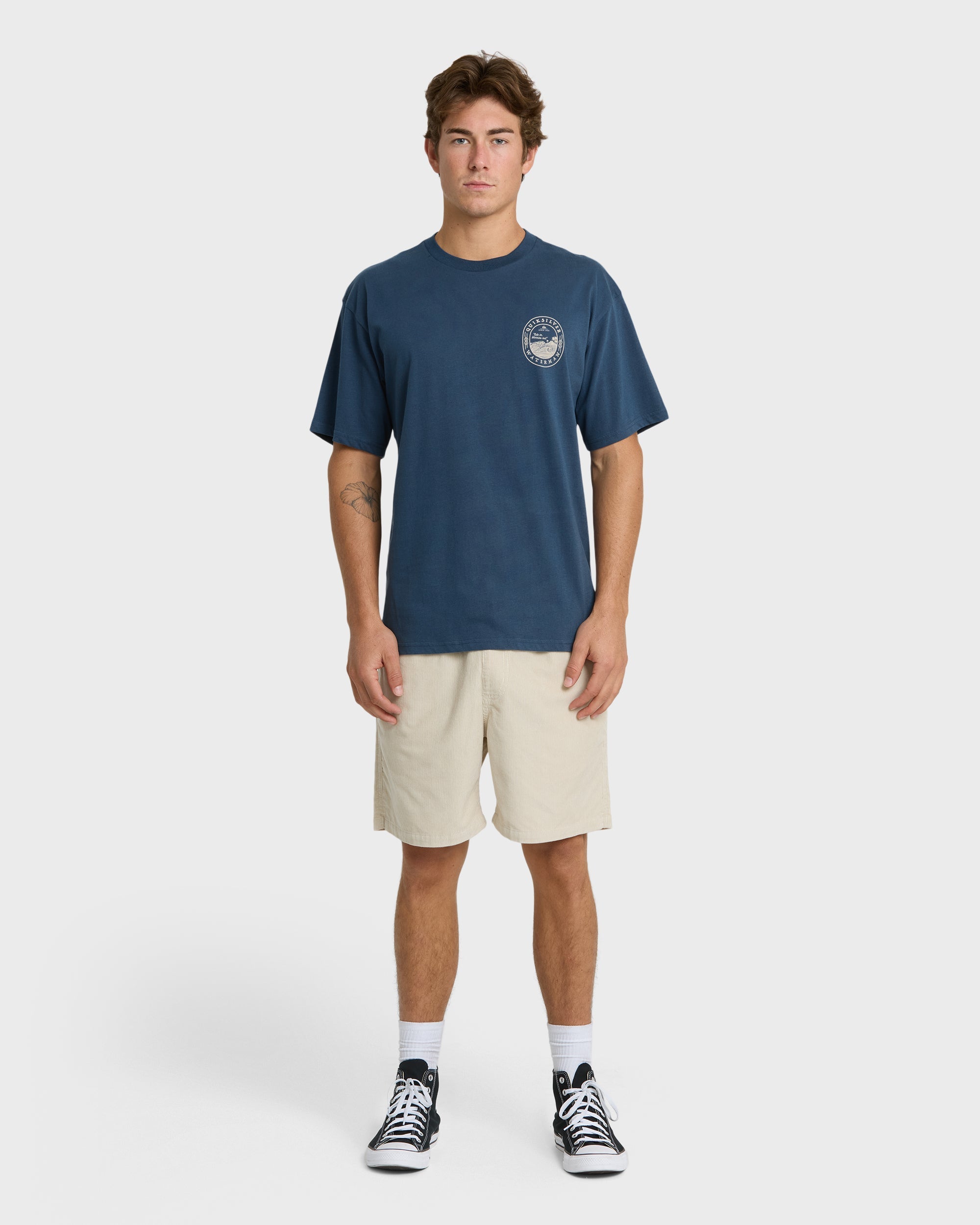 Waterman Worries Out Short Sleeve Cotton T-Shirt - Dark Denim