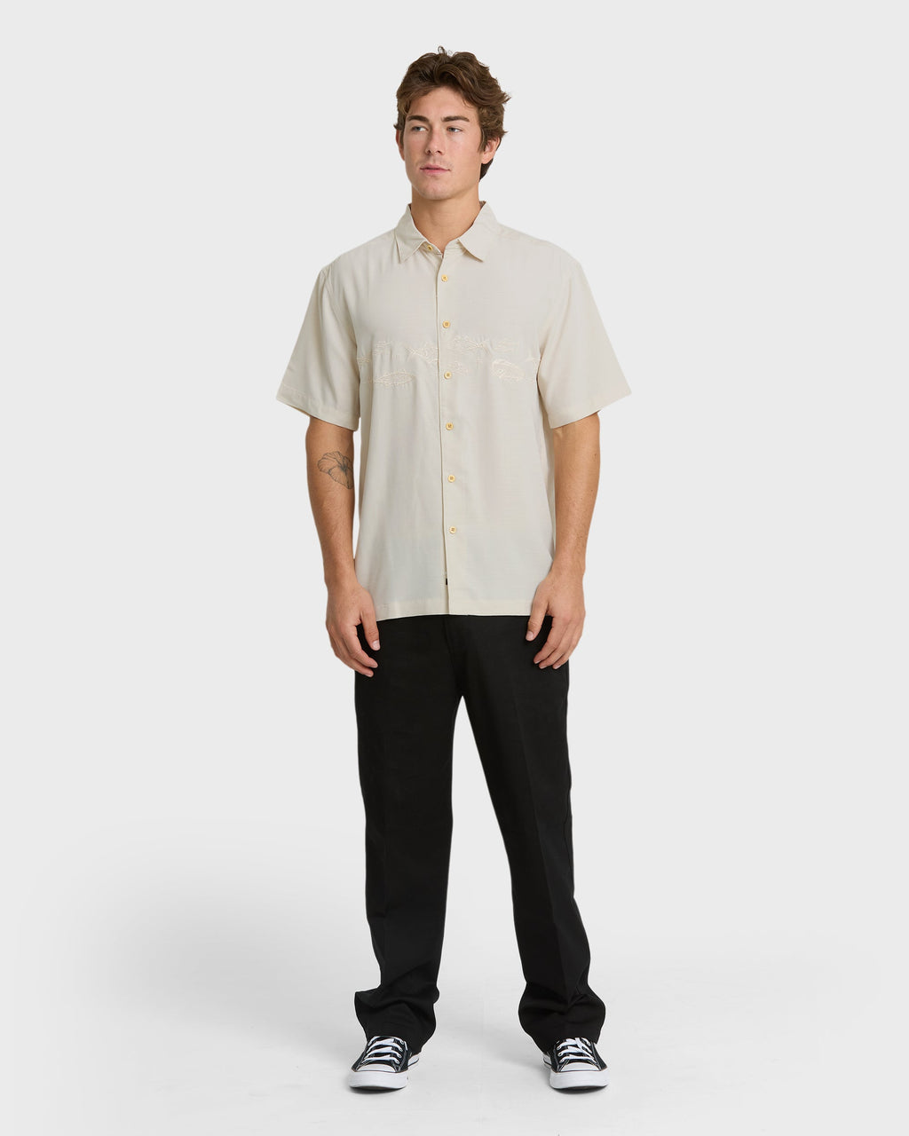 Waterman Offshore Short Sleeve Woven Shirt - Moonbeam