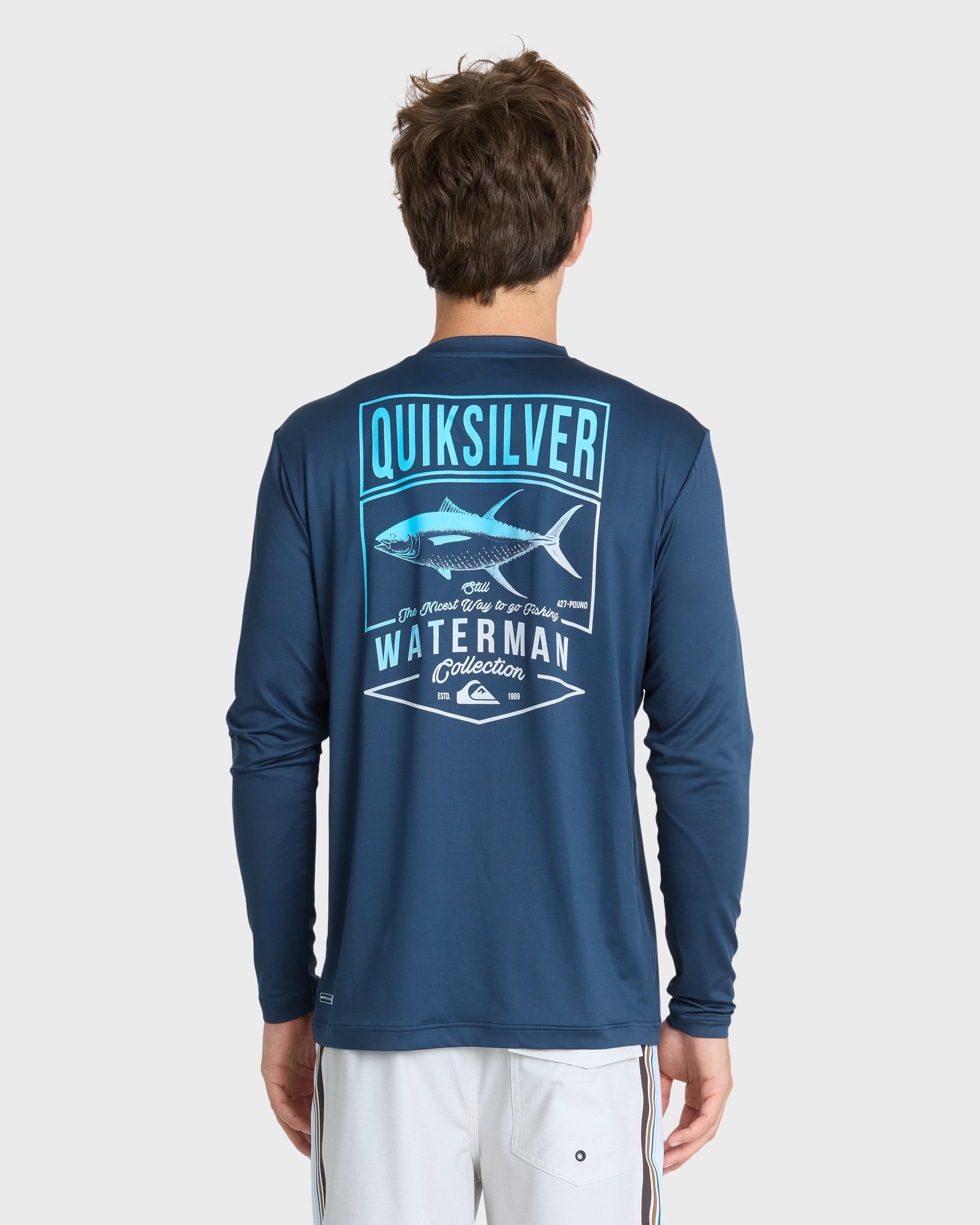 Waterman Gradient Tuna Long Sleeve Surf Tee - Dark Denim