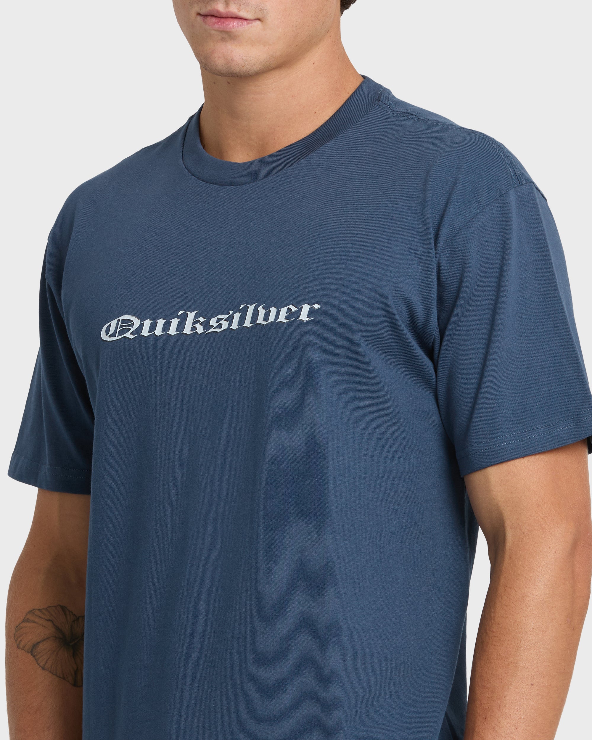 Chrome English Short Sleeve Knit T-Shirt - Dark Denim