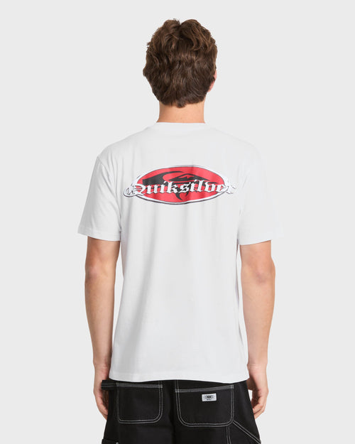 Chrome English Short Sleeve Knit T-Shirt - White