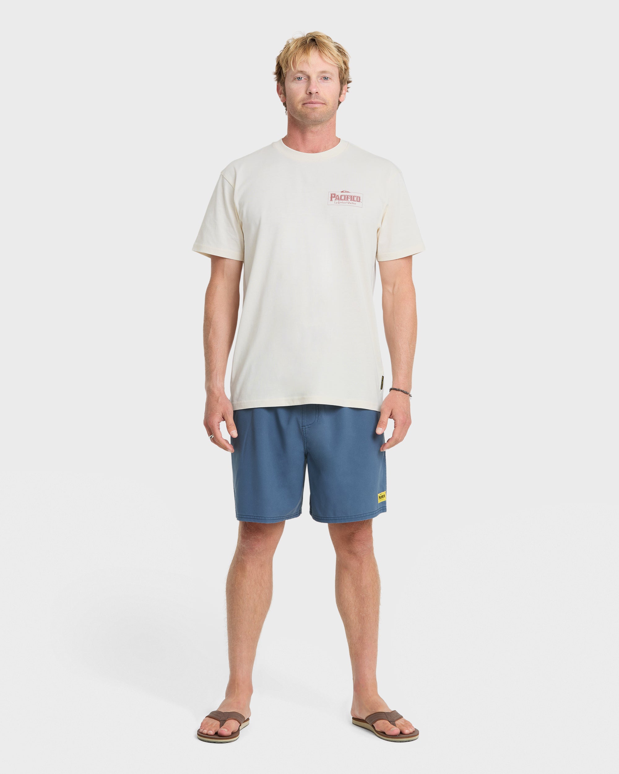 Pacifico Sayulita Cruising Short Sleeve Cotton T-Shirt - Tofu