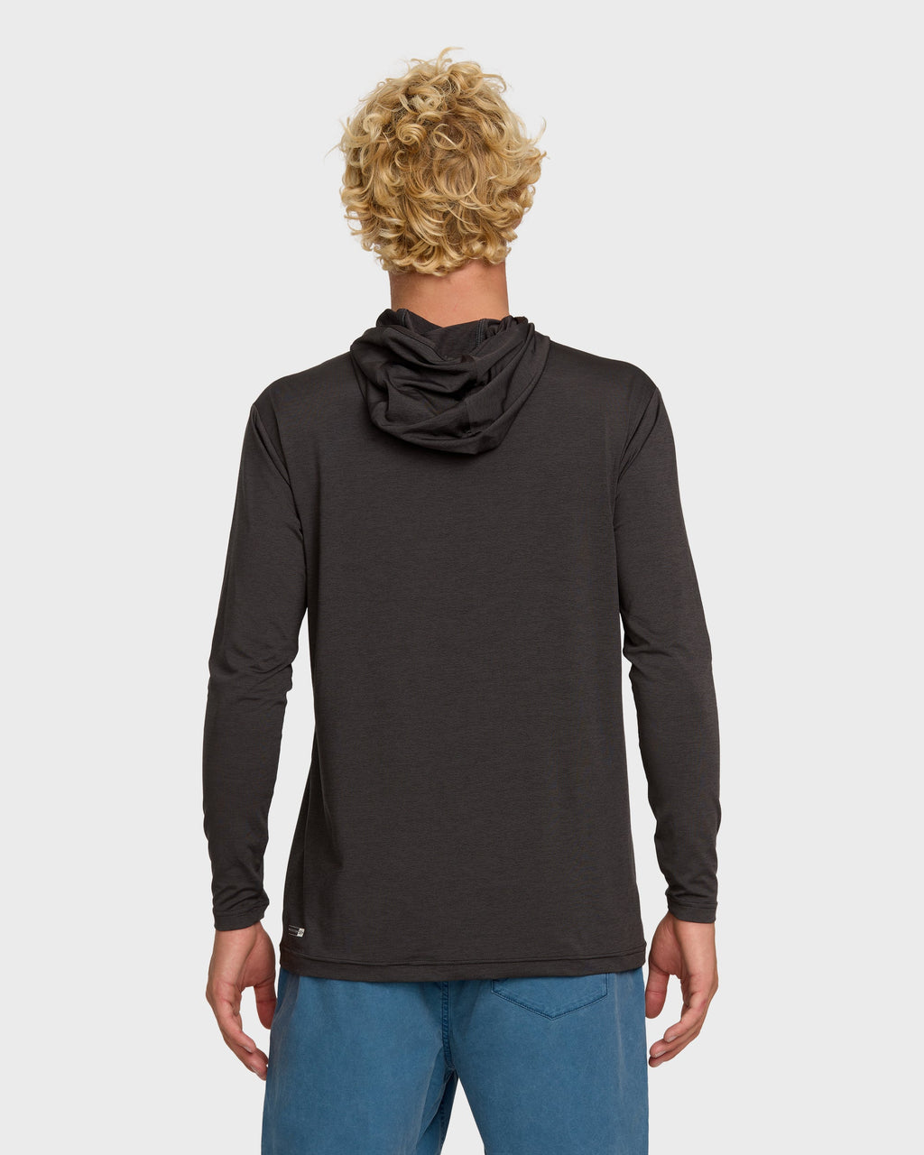 DNA Logo Surf Hood Long Sleeve Surf Tee - Phantom Heather