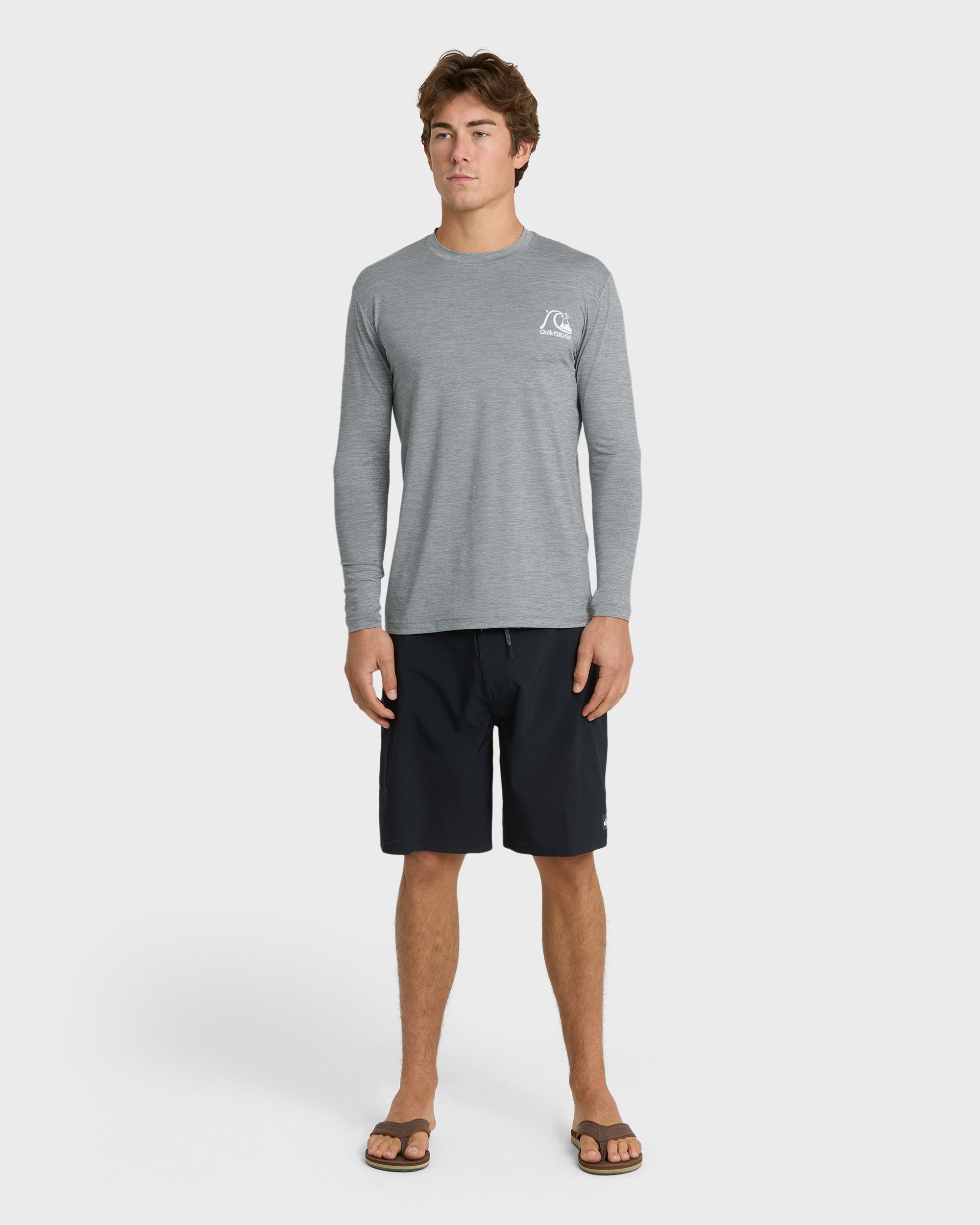DNA Logo Surf  Long Sleeve Surf Tee - Smoked Gray Heather