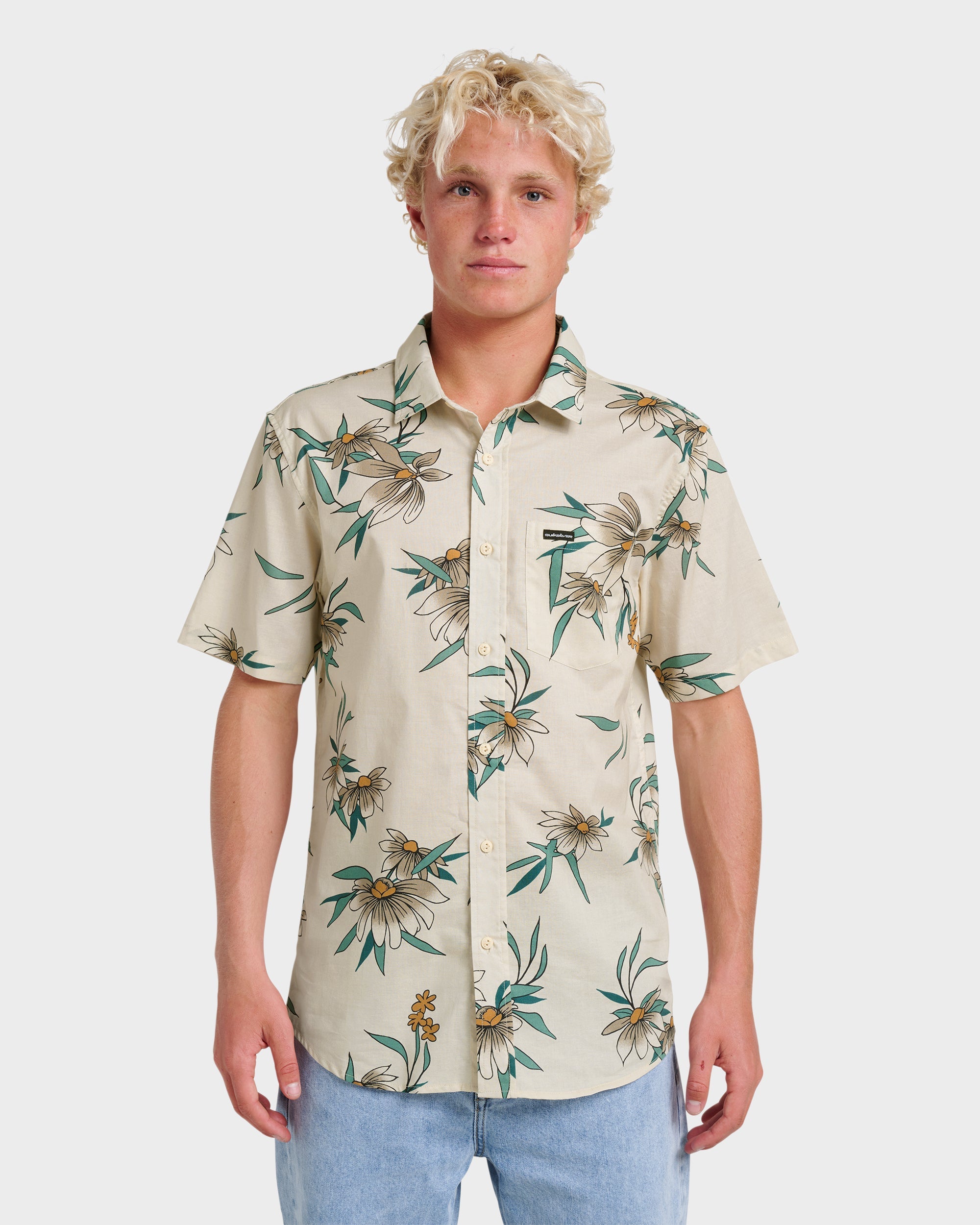 Costal Flora Classic Short Sleeve Shirt - Moonstruck