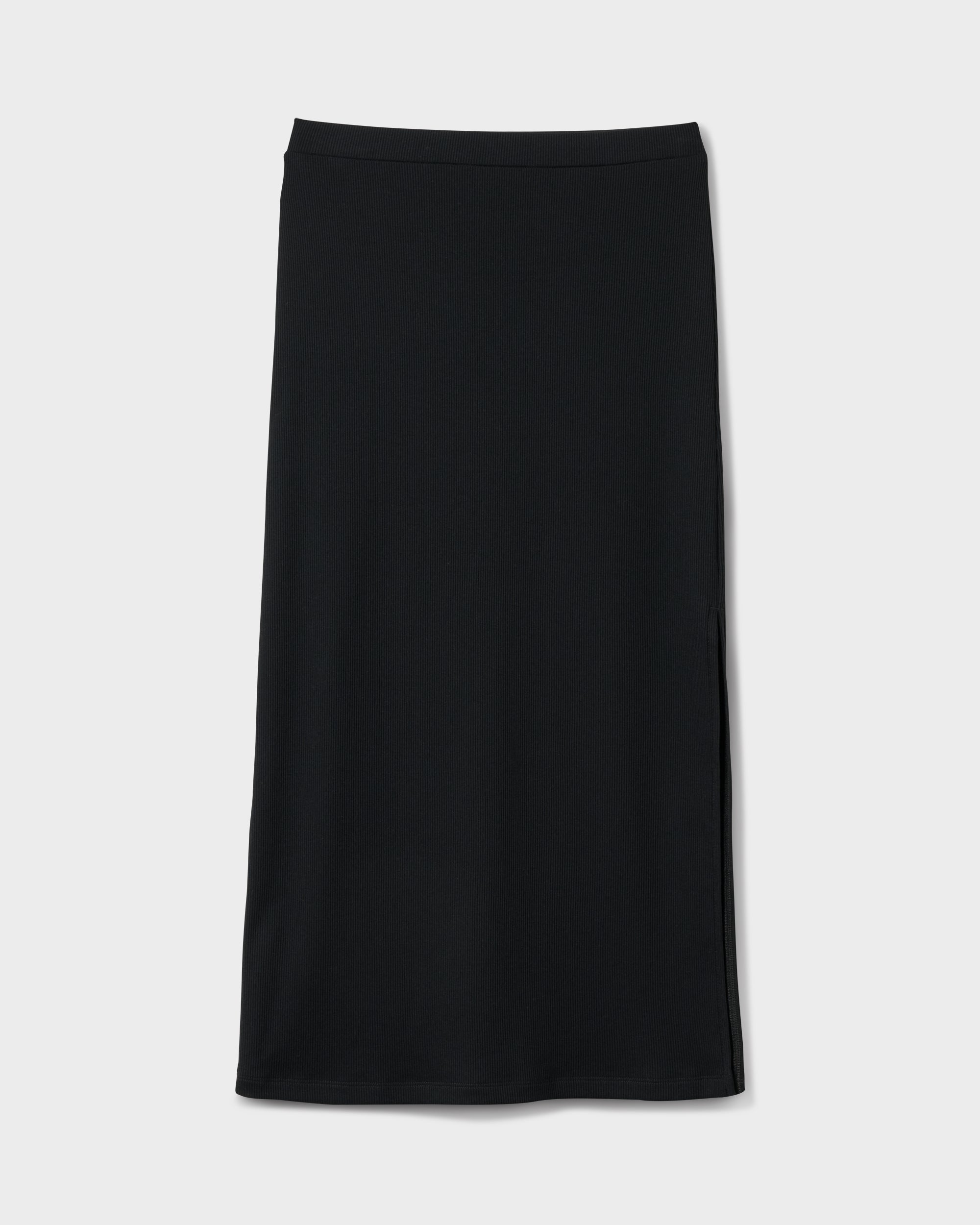 Cora Bay Solid Ribbed Midi Skirt