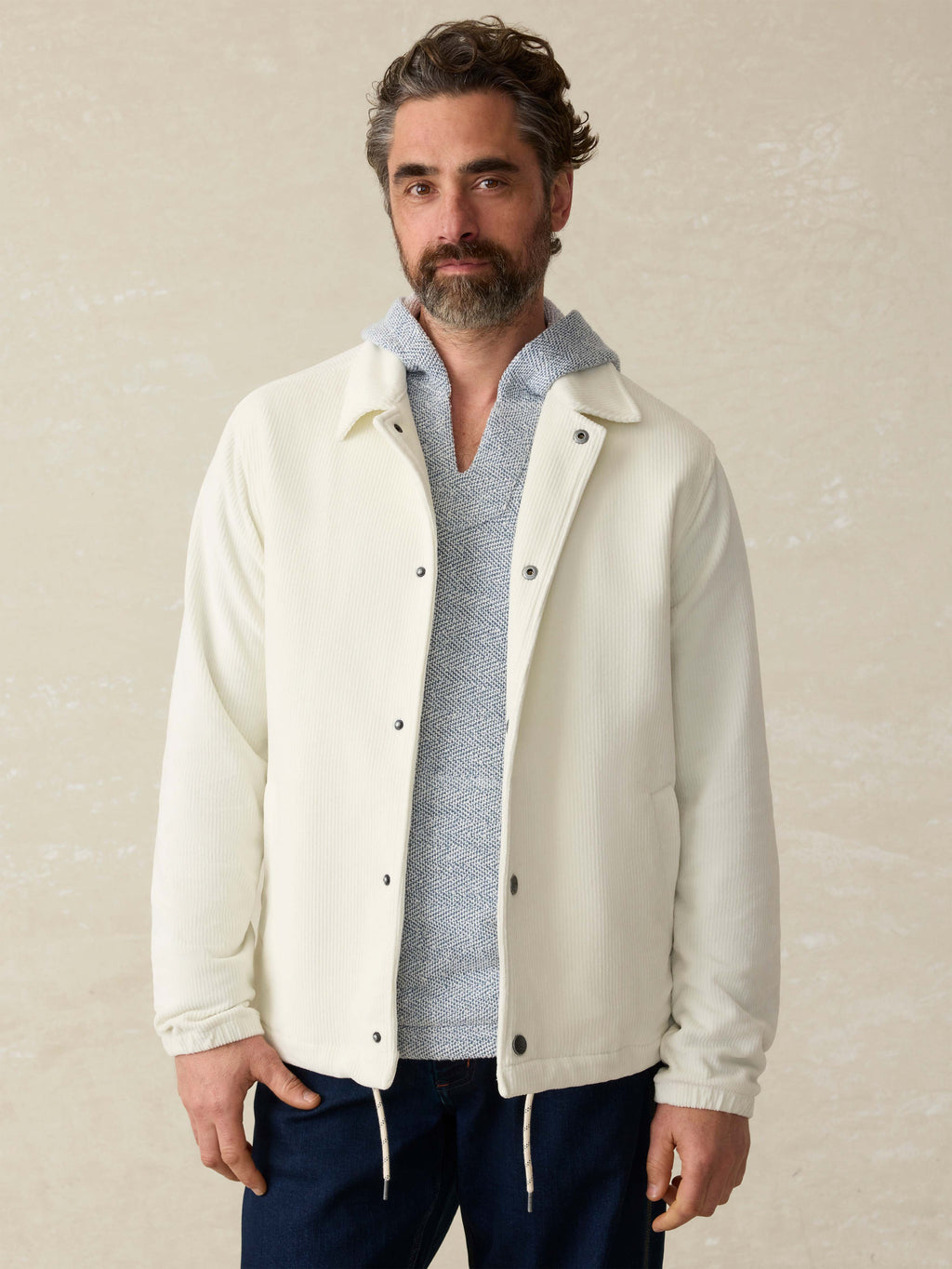 Corduroy Coaches Jacket - Stone