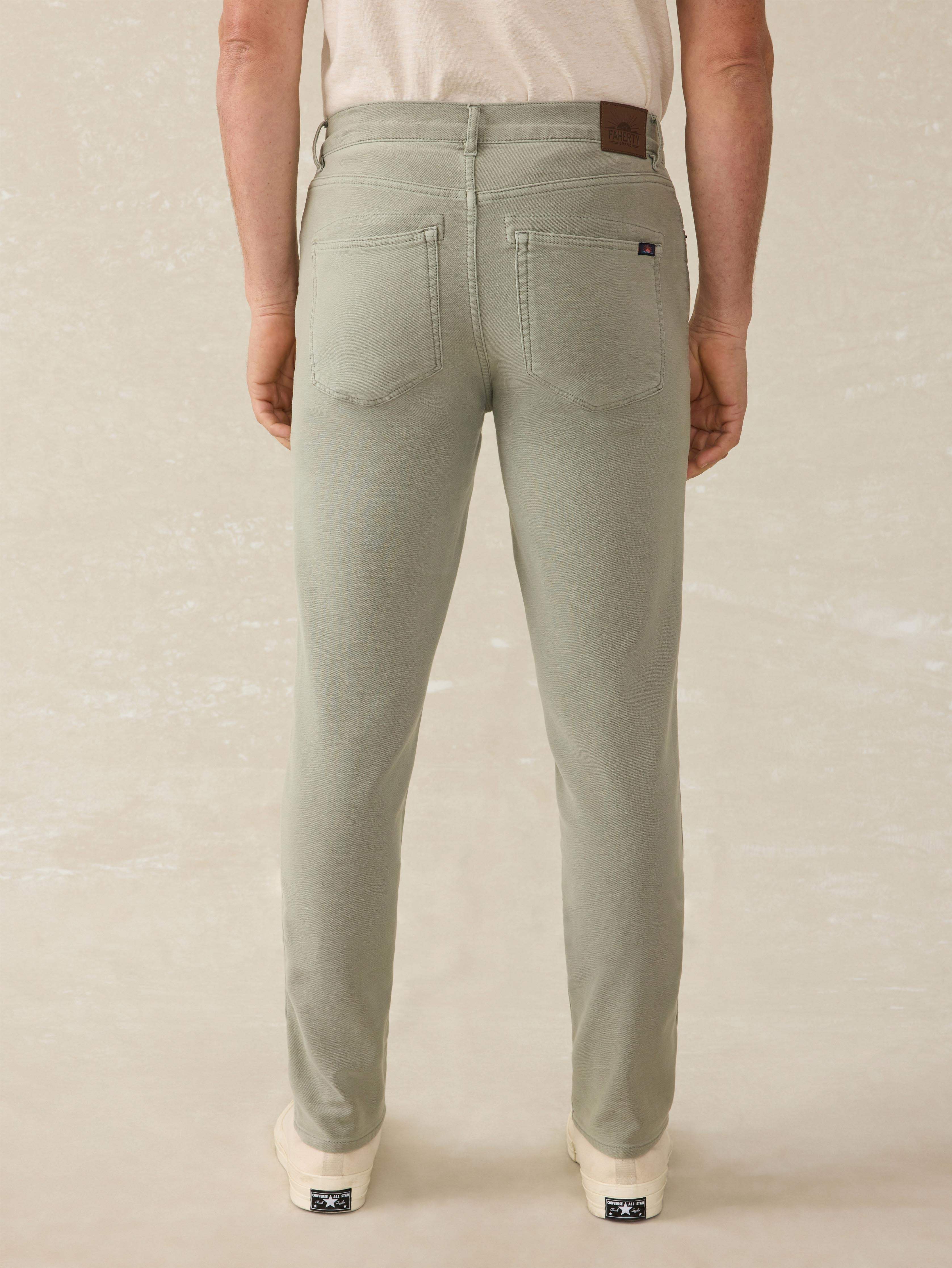 Stretch Terry 5-Pocket Athletic Fit Pant - Faded Olive