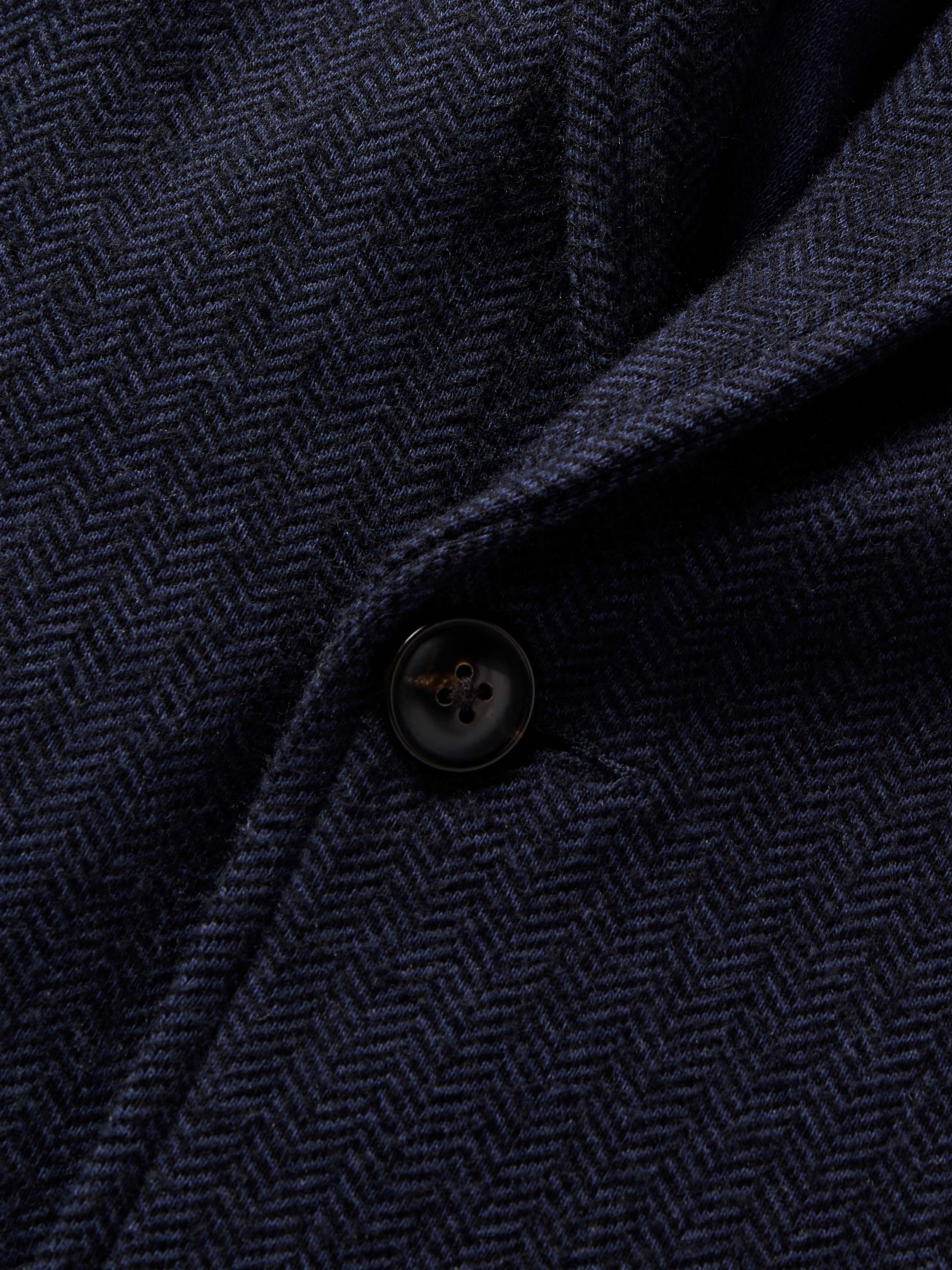 Inlet Knit Tweed Blazer - Navy Twilight Herringbone