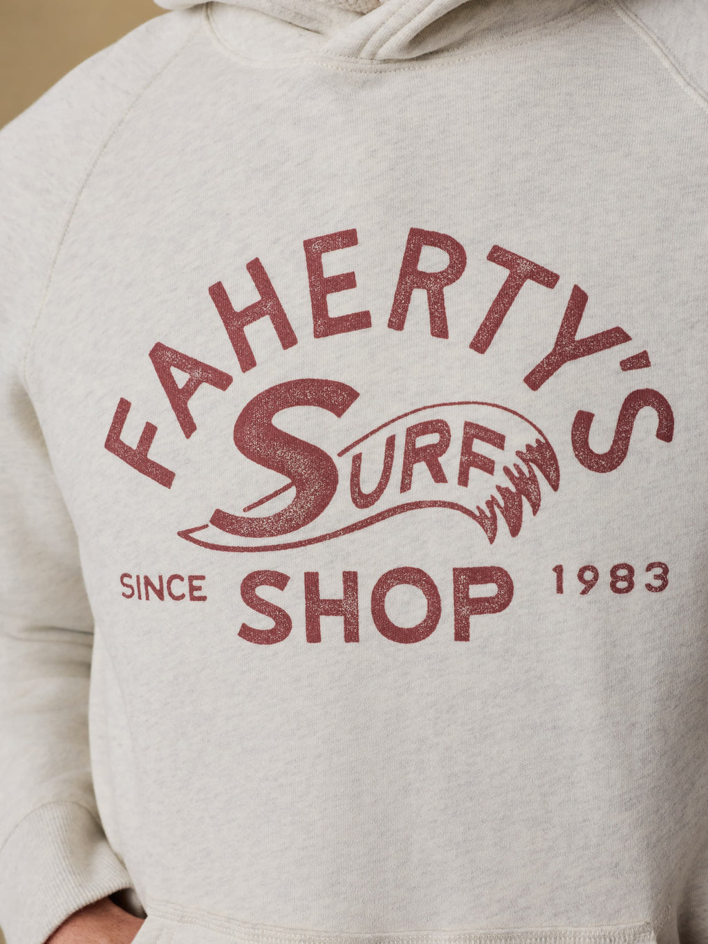 Surf Shop High Standard Fleece Hoodie - Antique Ivory Heather