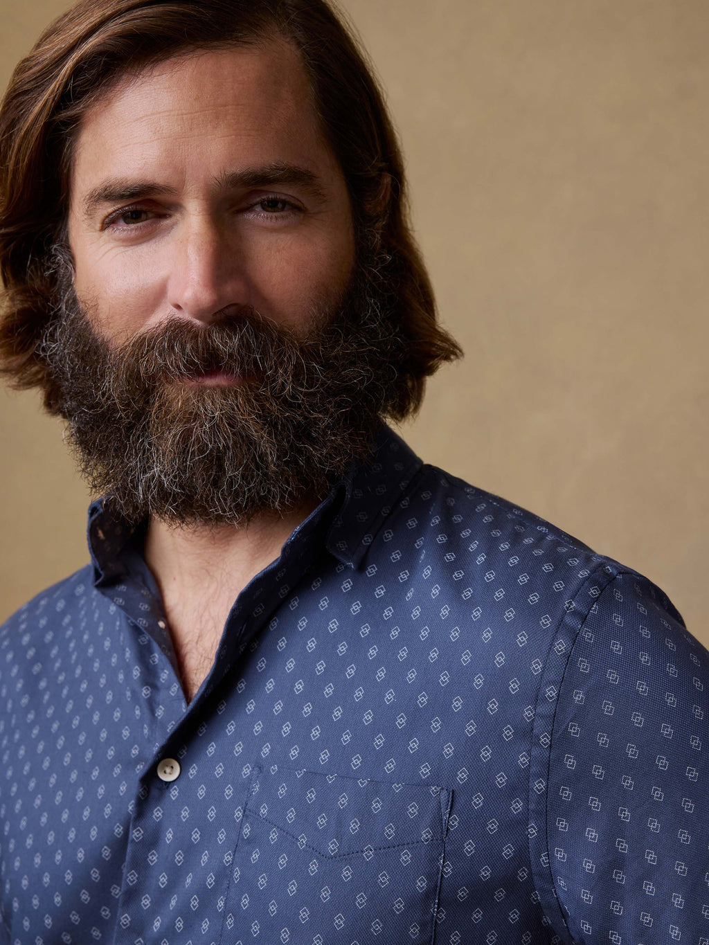 Short-Sleeve Movement™ Monterey Shirt - Navy Dusk Diamond