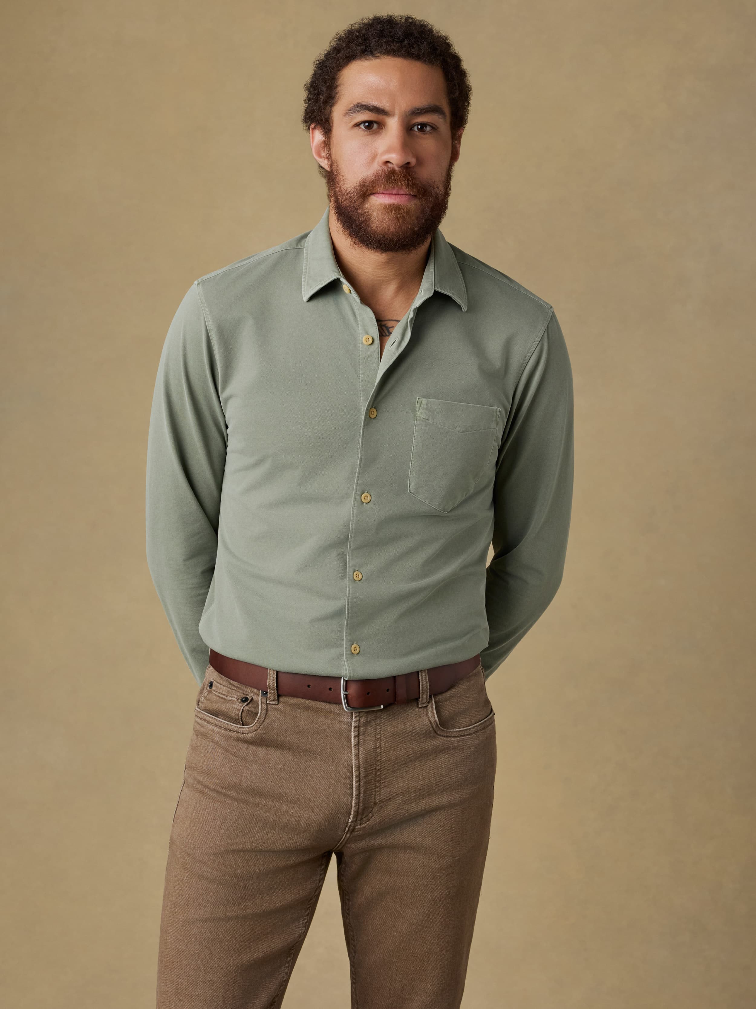 Costa Piqué Shirt - Terrain Olive